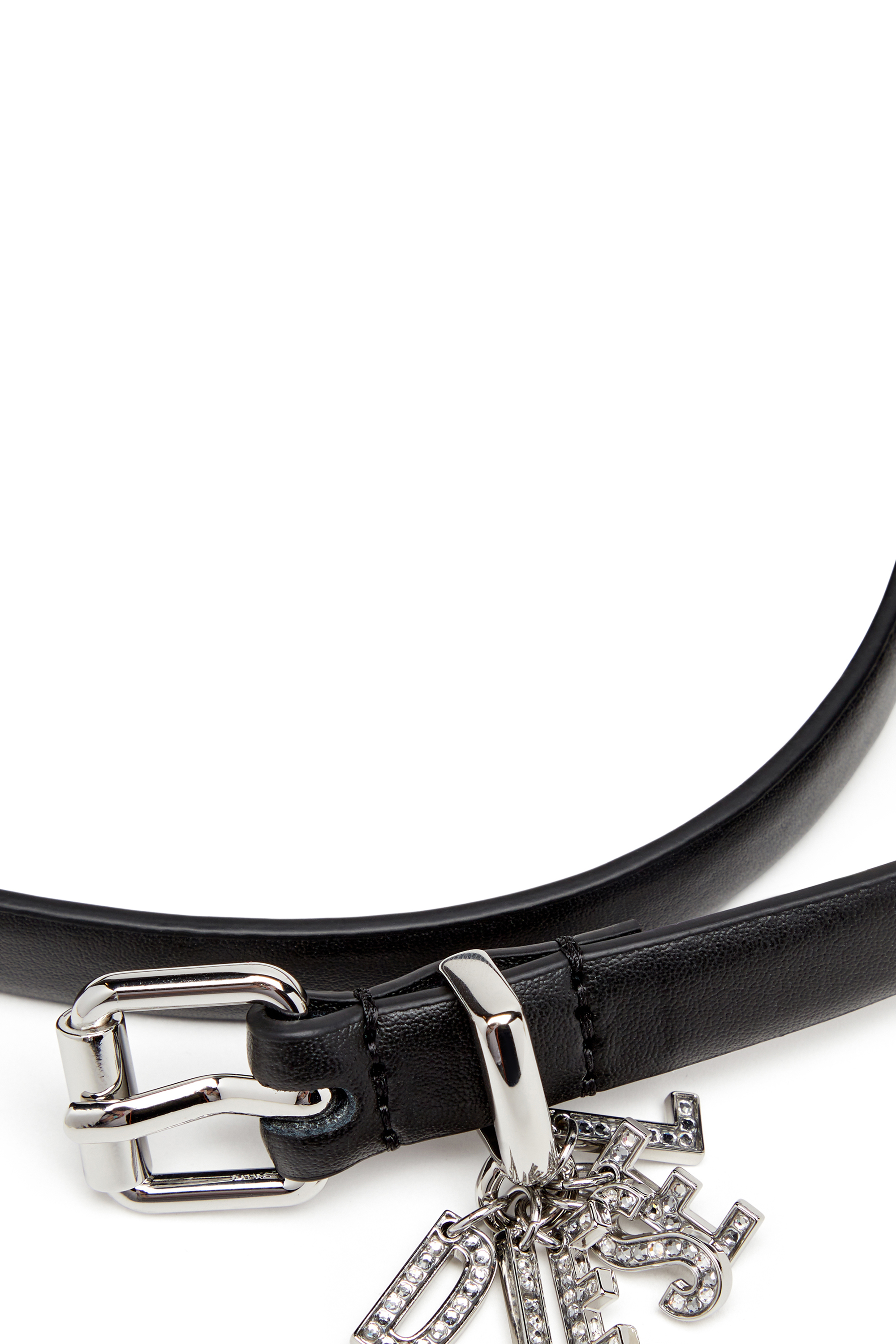 Diesel - B-CHARM-LOOP, Female's Nappa leather belt with logo charms in ブラック - 3