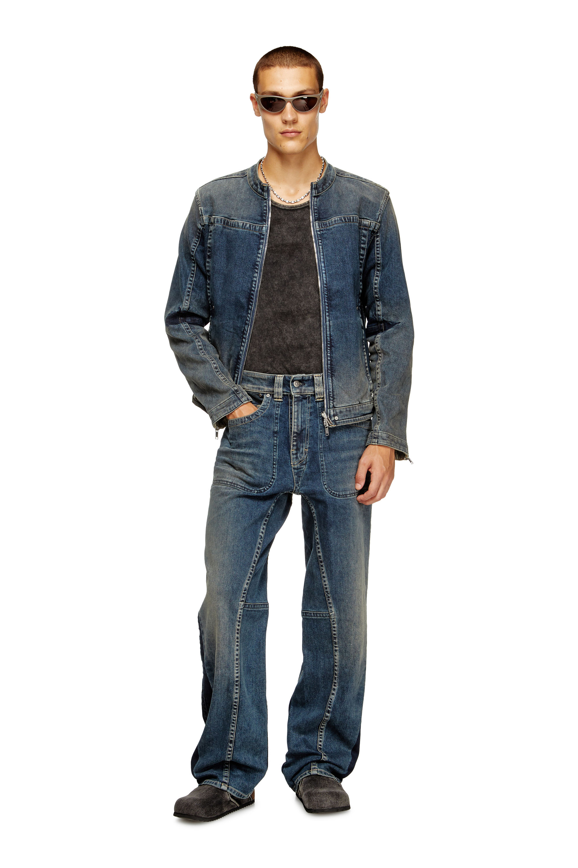 Diesel - Male's Relaxed Jeans 2001 D-Macro 09J06, ミディアムブルー - 1