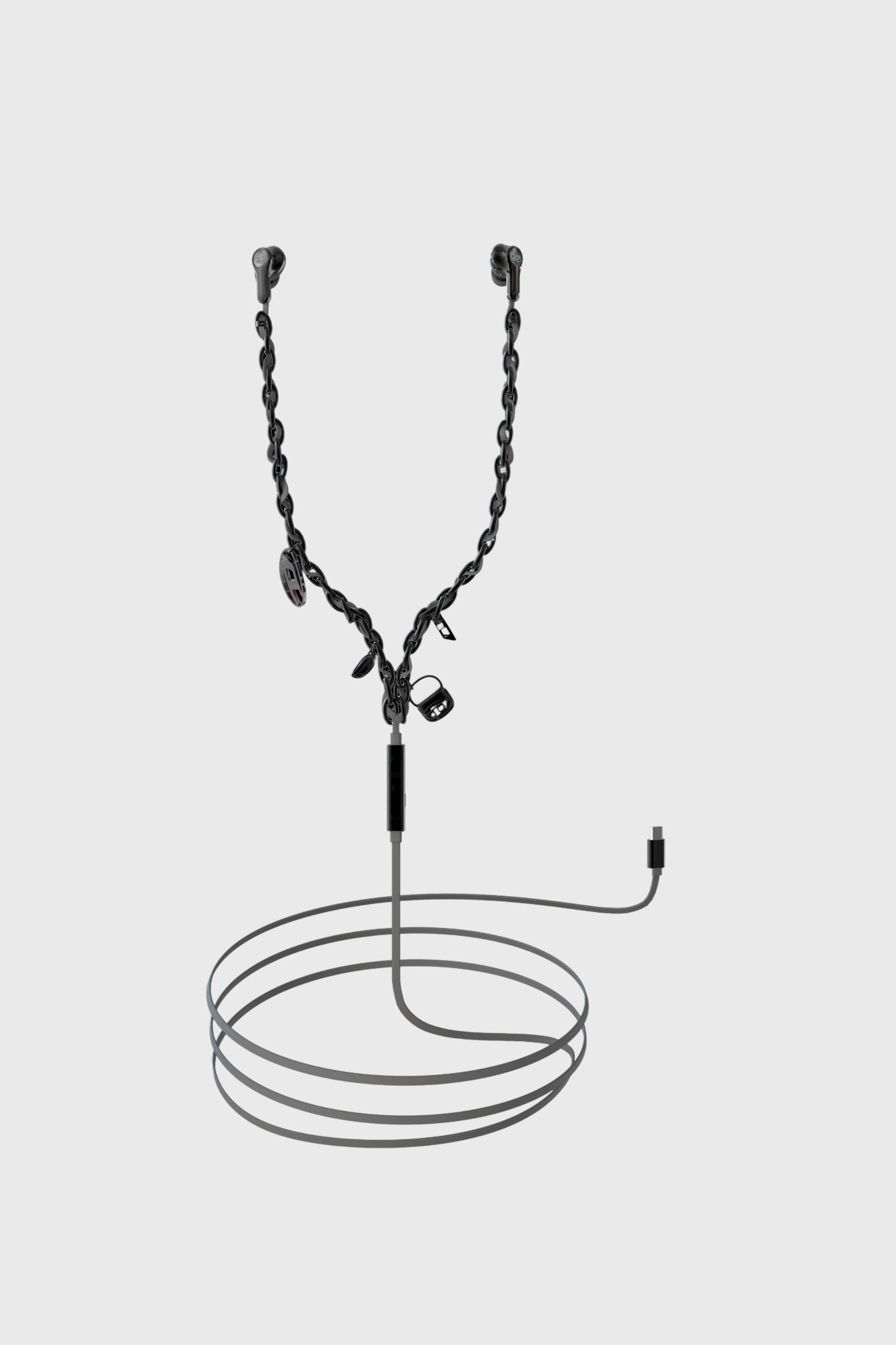 Diesel - 60686 WIRED EARBUDS WIRED EARBUDS, Unisex's Wired Earbuds and charms black in ブラック - 1