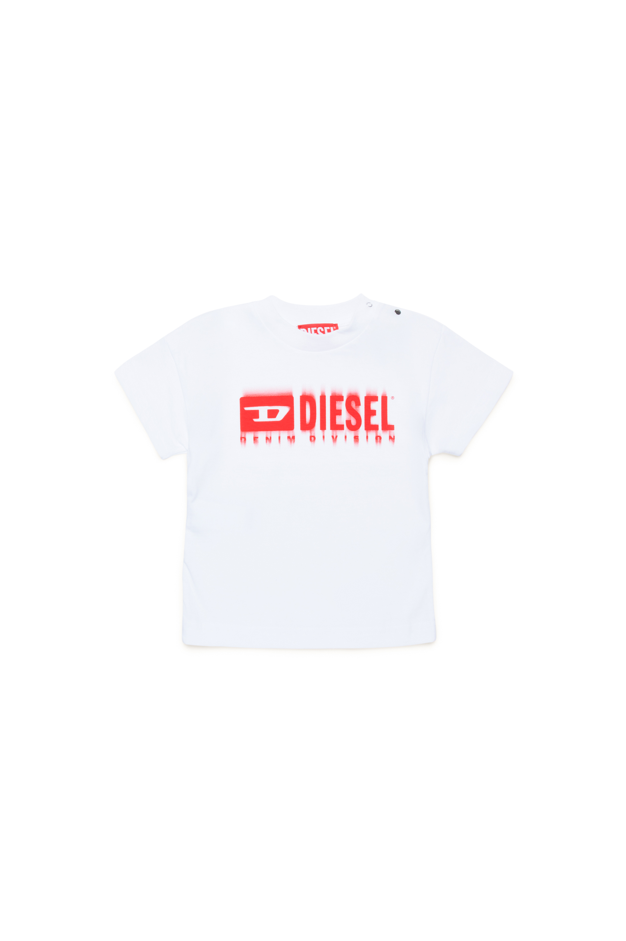 Diesel - TDIEGORL6MAB, Unisex's T-shirt with smudged logo in ホワイト - 1