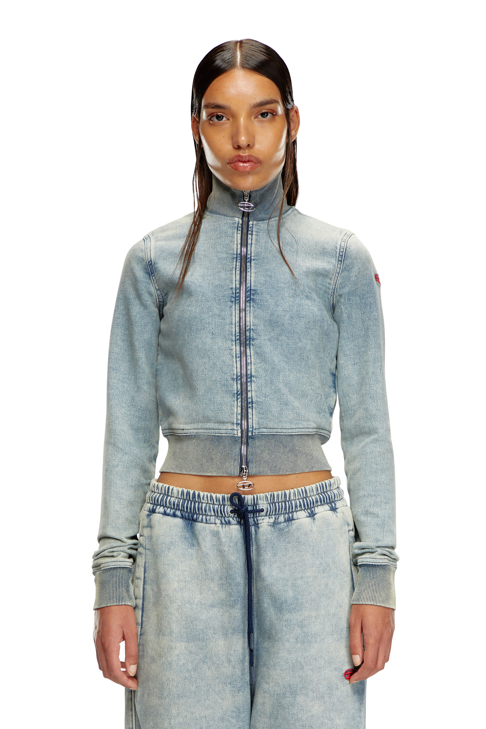 Diesel - D-EMY TRACK, Female's Zip sweatshirt in Track Denim in ライトブルー - 3