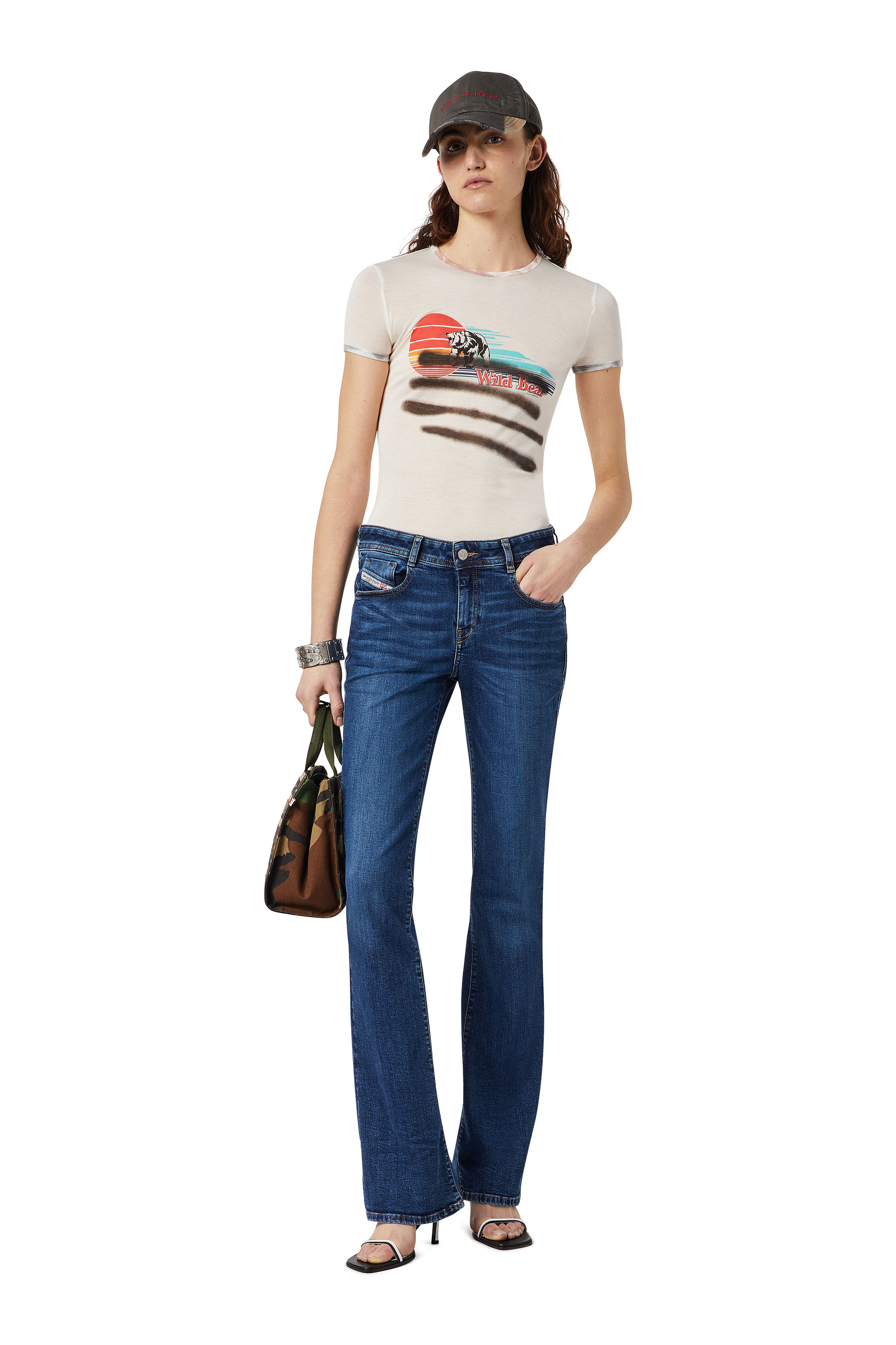 SANBONNY SC WOMEN: 迷彩プリントサッチェル｜ディーゼル（DIESEL 