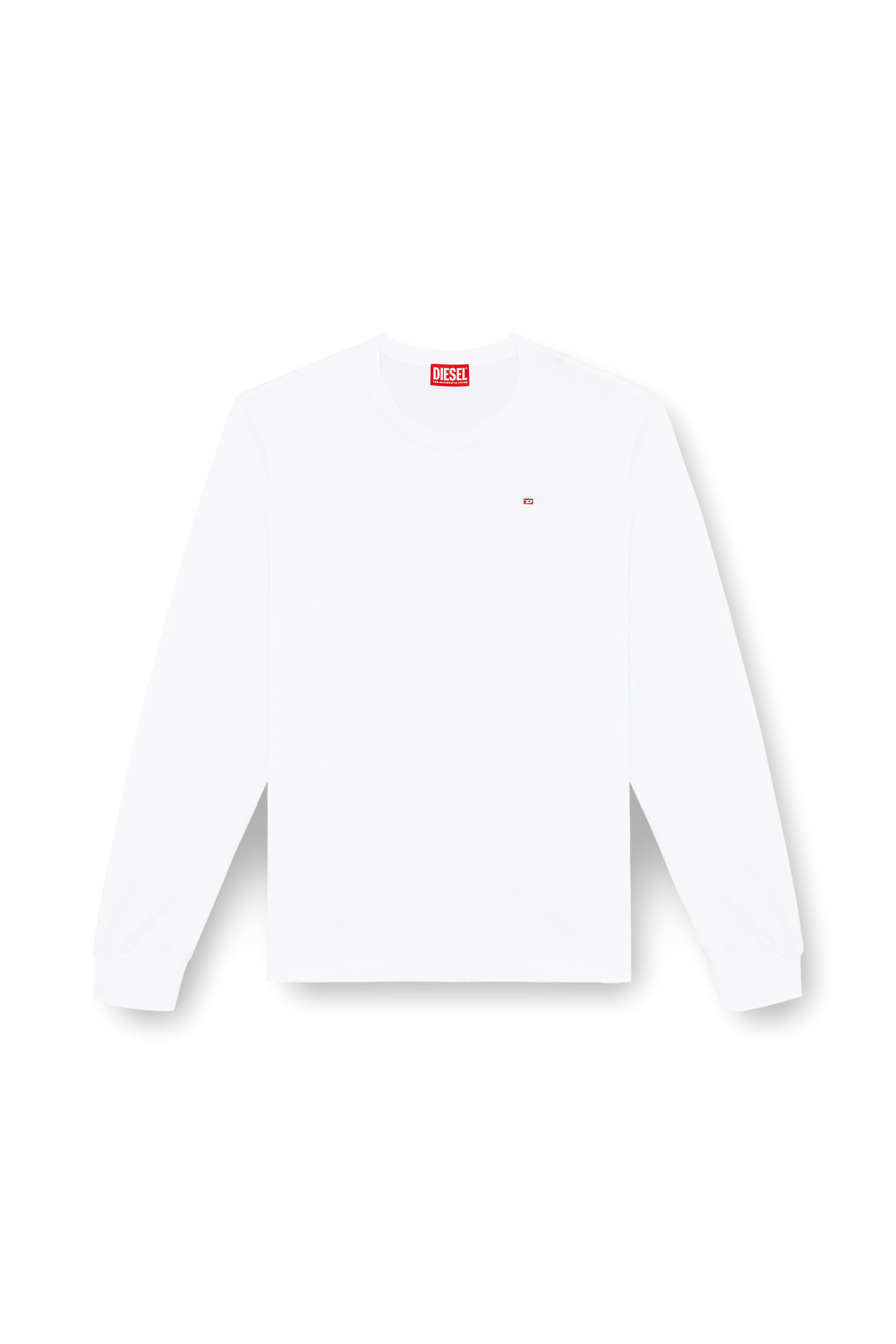 Diesel - T-ADJUST-LS-MICRODIV, Unisex's Long-sleeve T-shirt with micro logo in ホワイト - 3