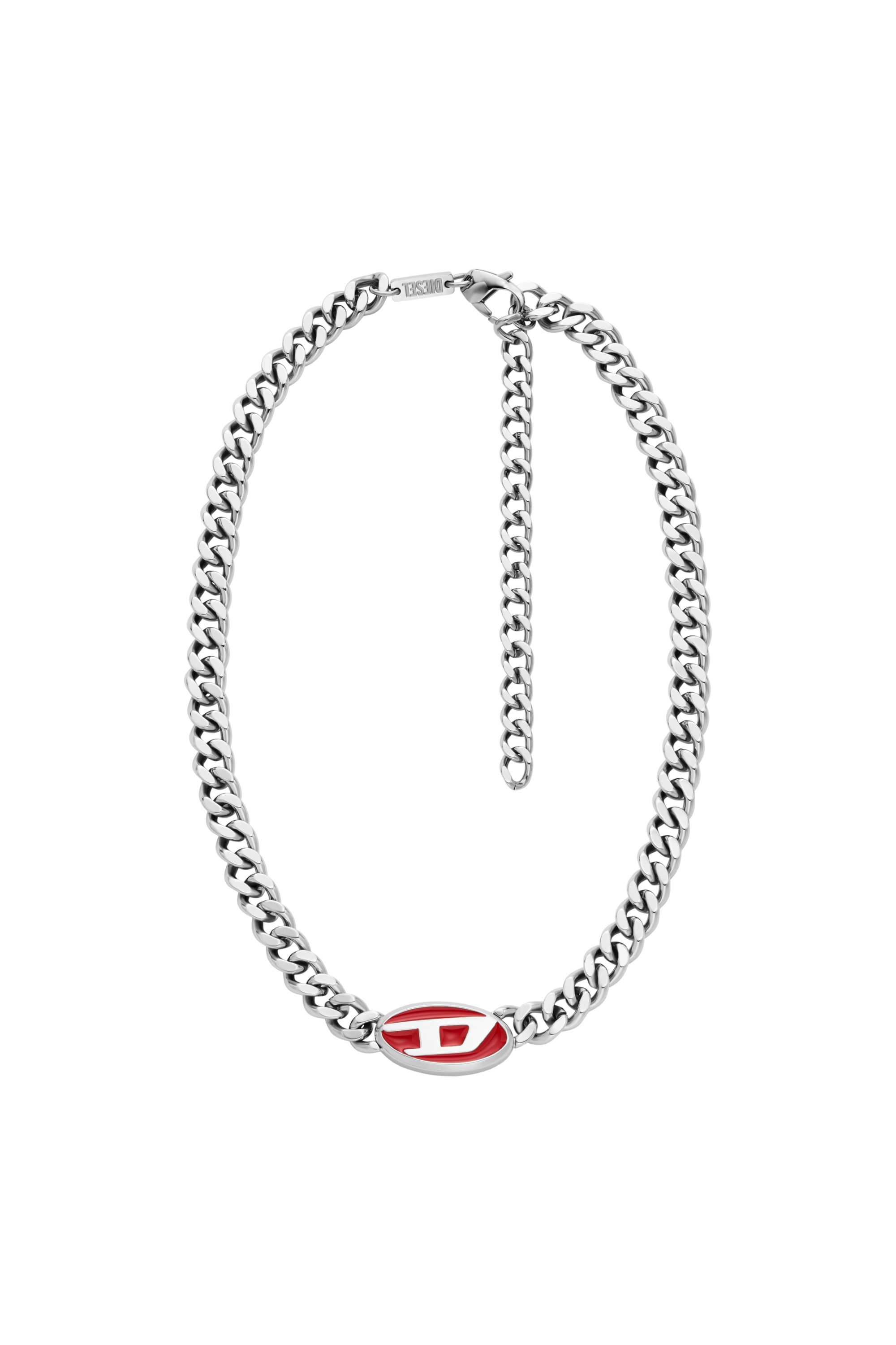 Diesel - DX1446, Unisex's Red enamel chain necklace in シルバー - 1