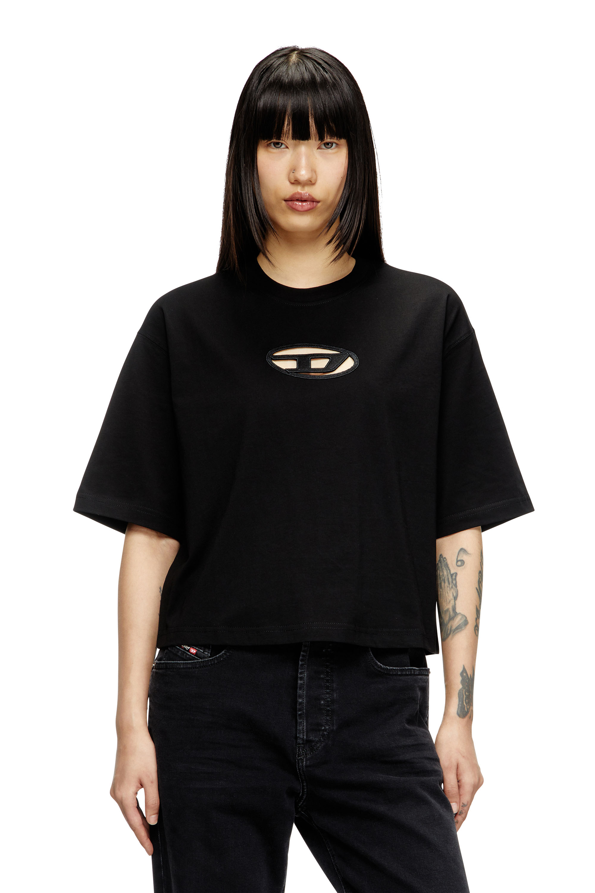 Diesel - T-ROWY-OD, Female's Tシャツ in ブラック - 1