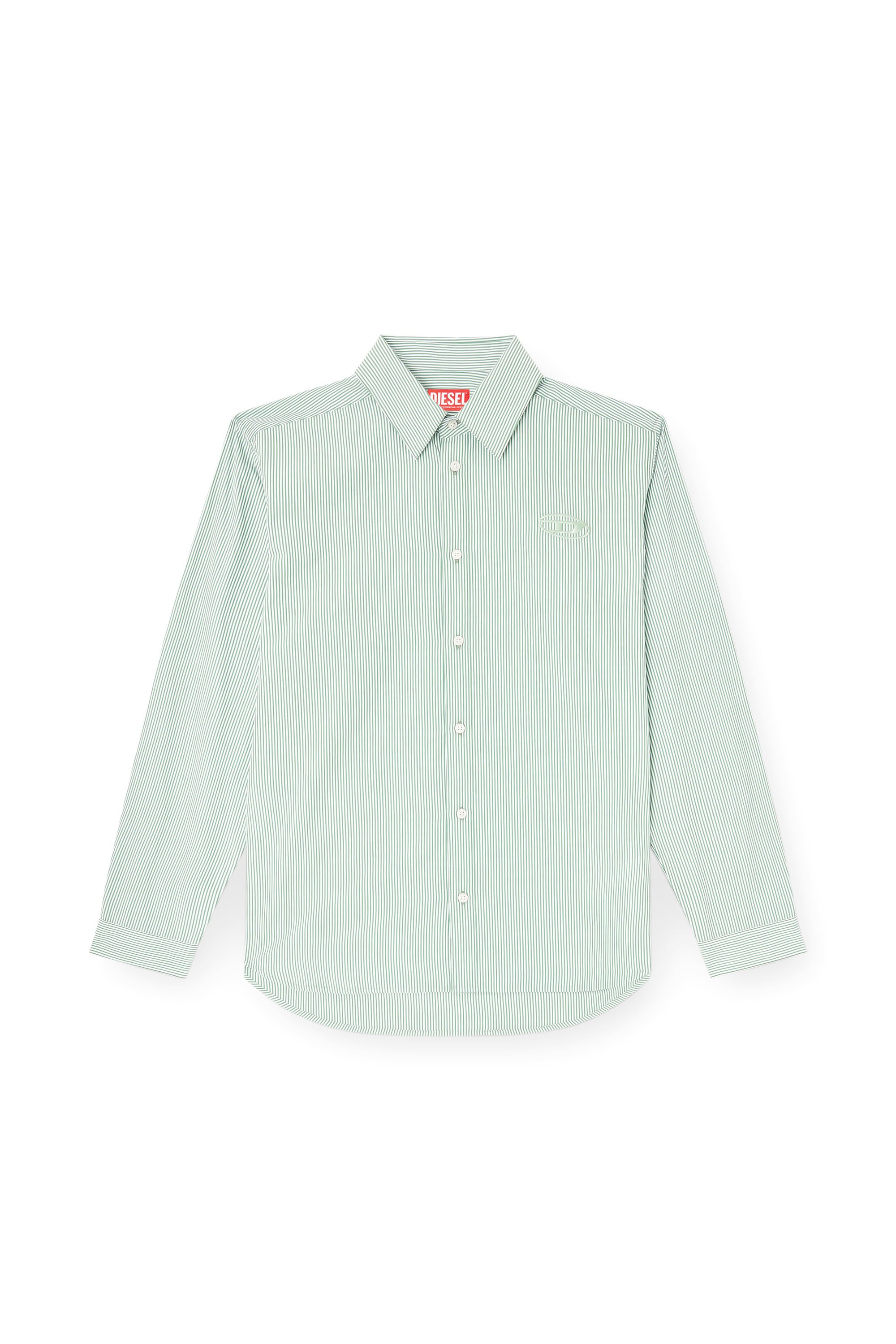 Diesel - S-SIMPLY-BKBZ, Male's シャツ in グリーン/ホワイト - 3
