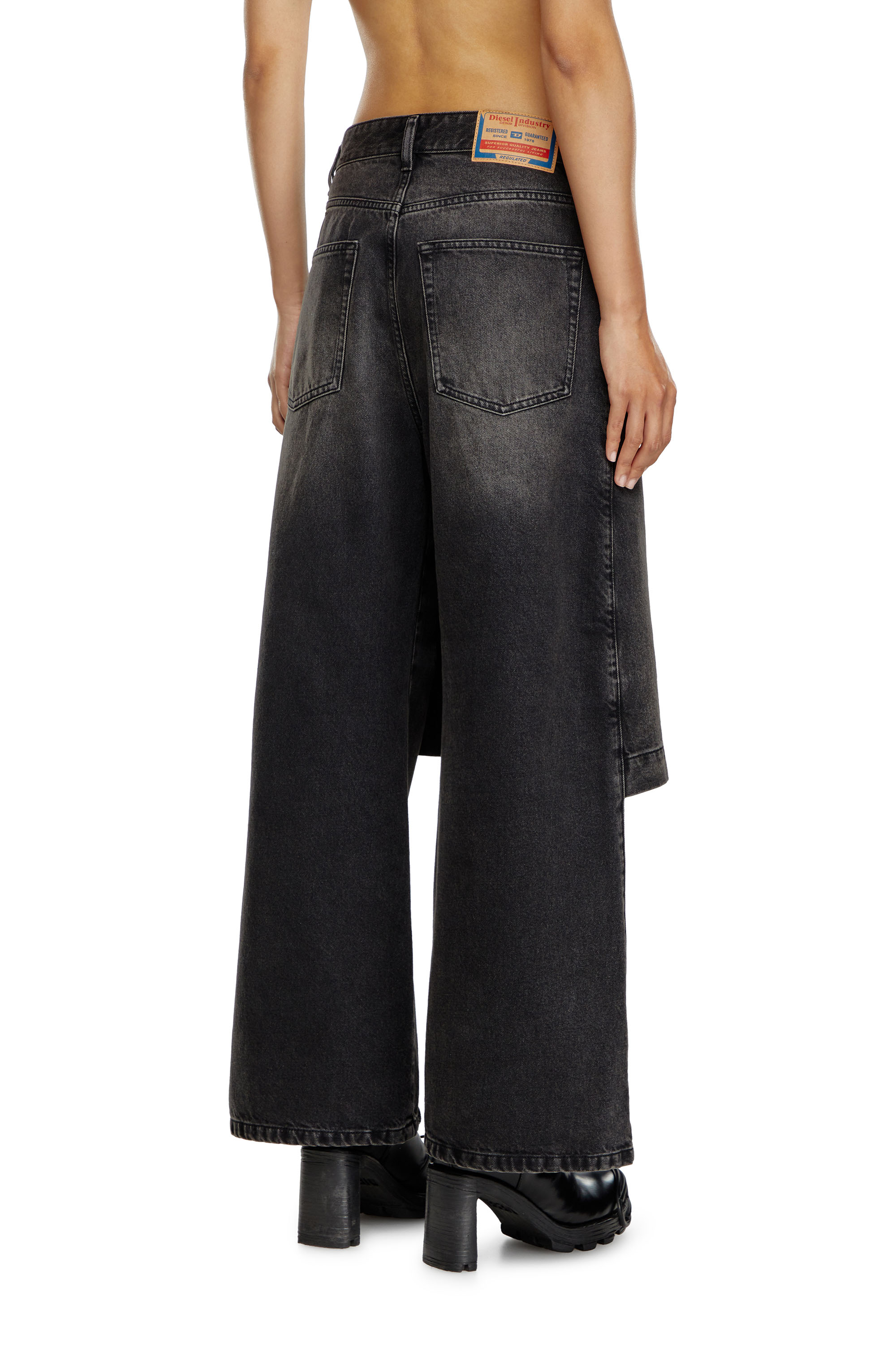 Diesel - Female's Relaxed Jeans D-Syren 0CBDG, ブラック/ダークグレー - 4