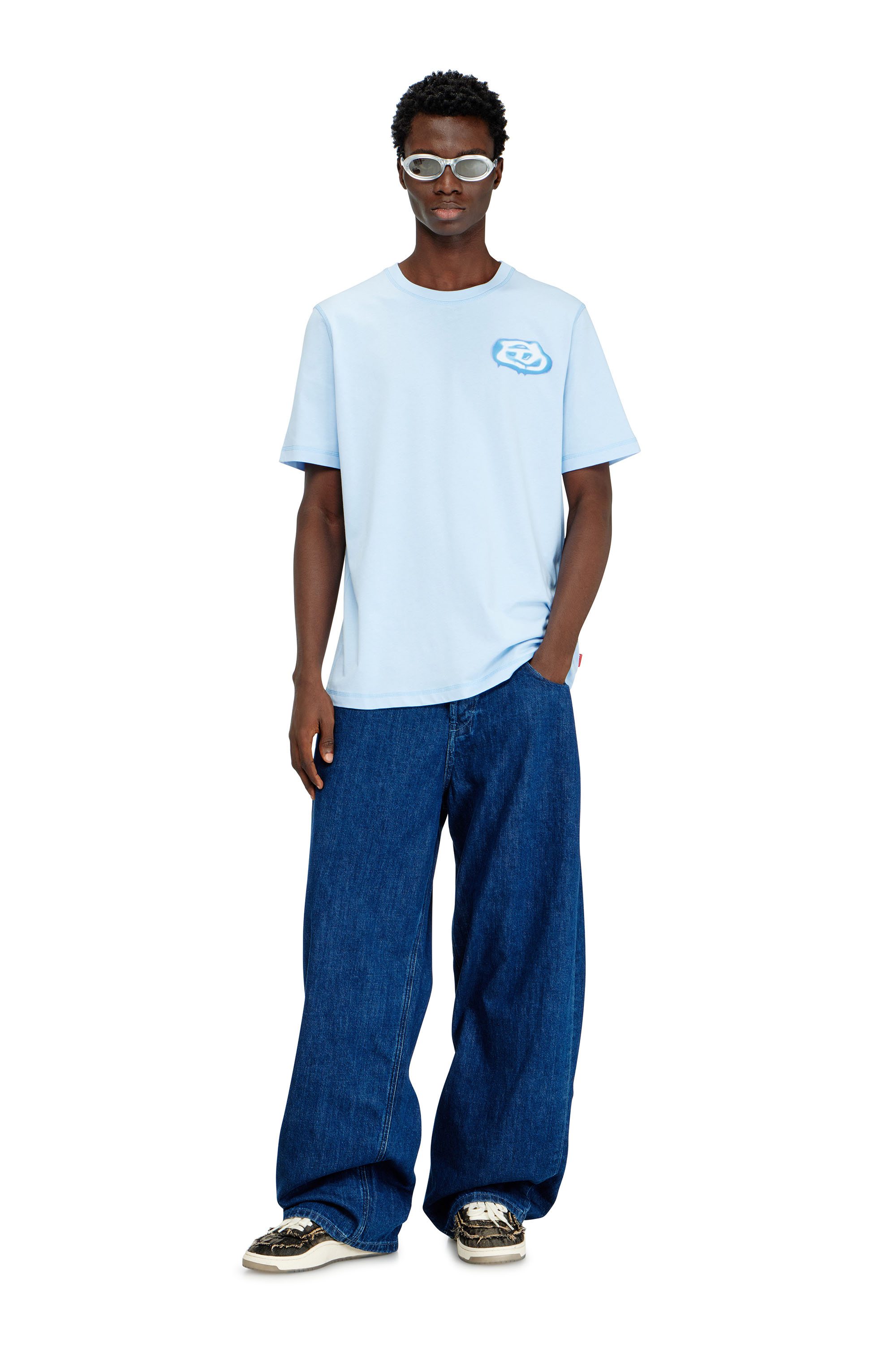 Diesel - T-ADJUST-V7, Male's T-shirt with contrasting stitching in null - 1