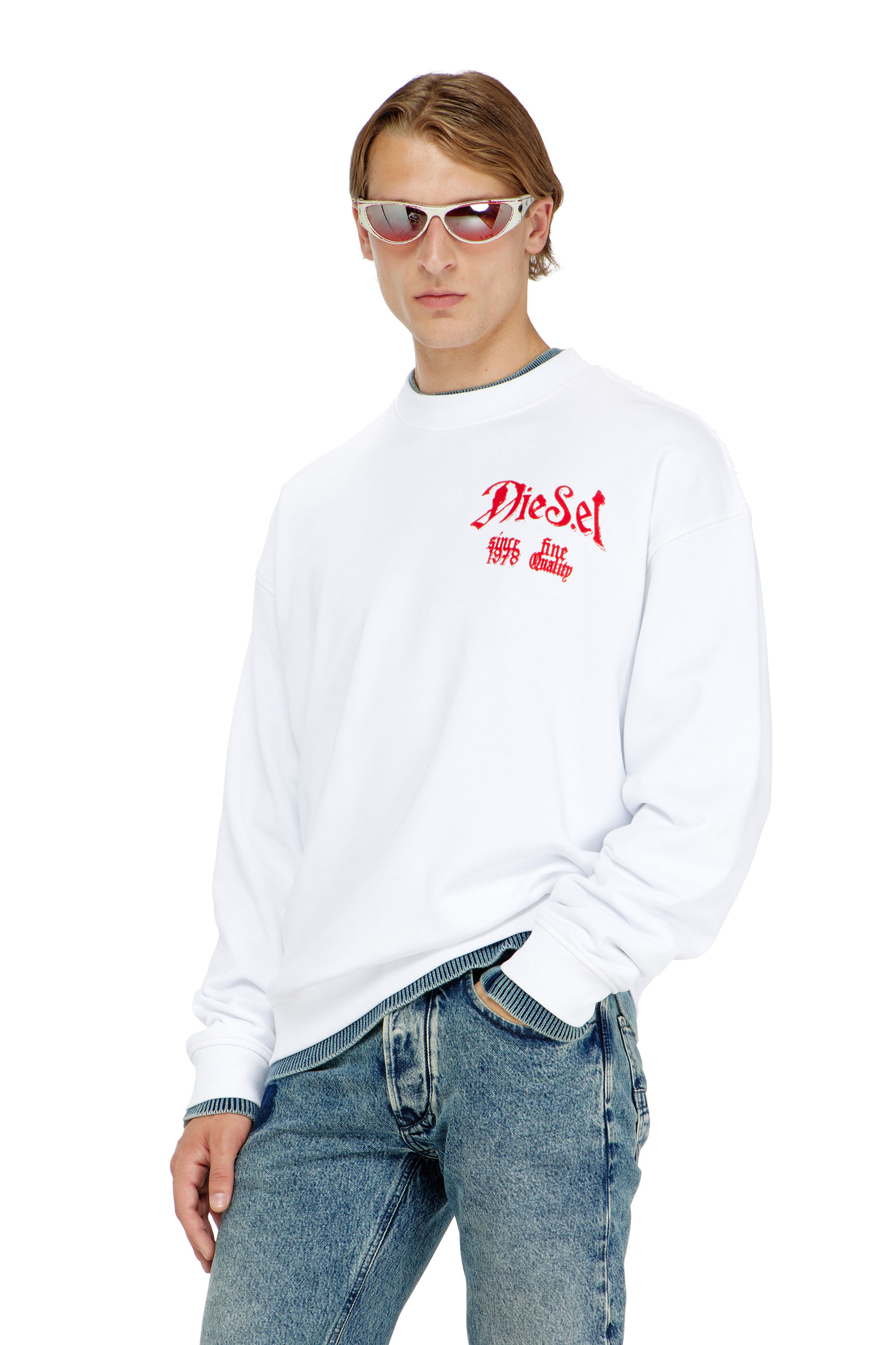 Diesel - S-BOXT-AA2, Male's プルオーバースウェット in ホワイト - 1