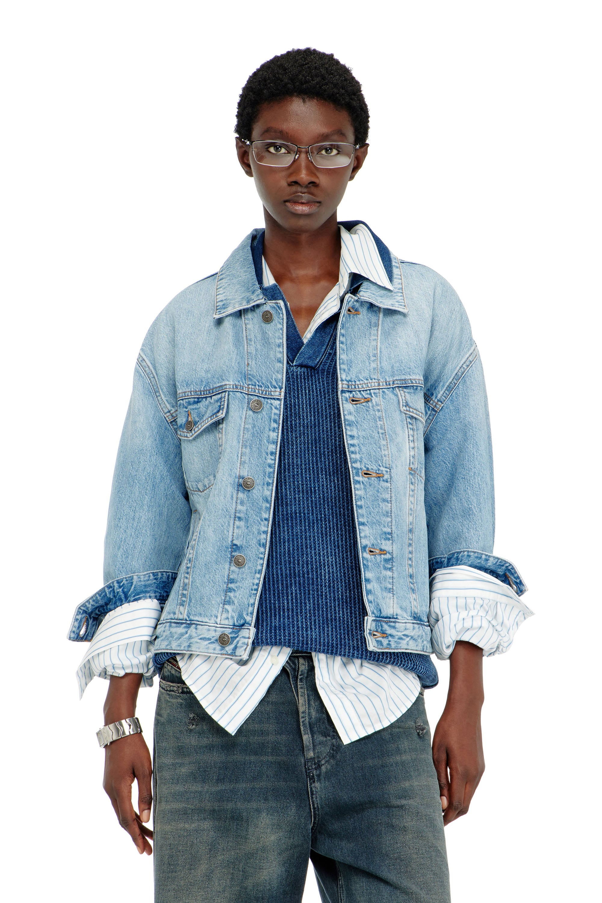 Diesel - D-RANGER, Unisex's デニムジャケット in ライトブルー - 1
