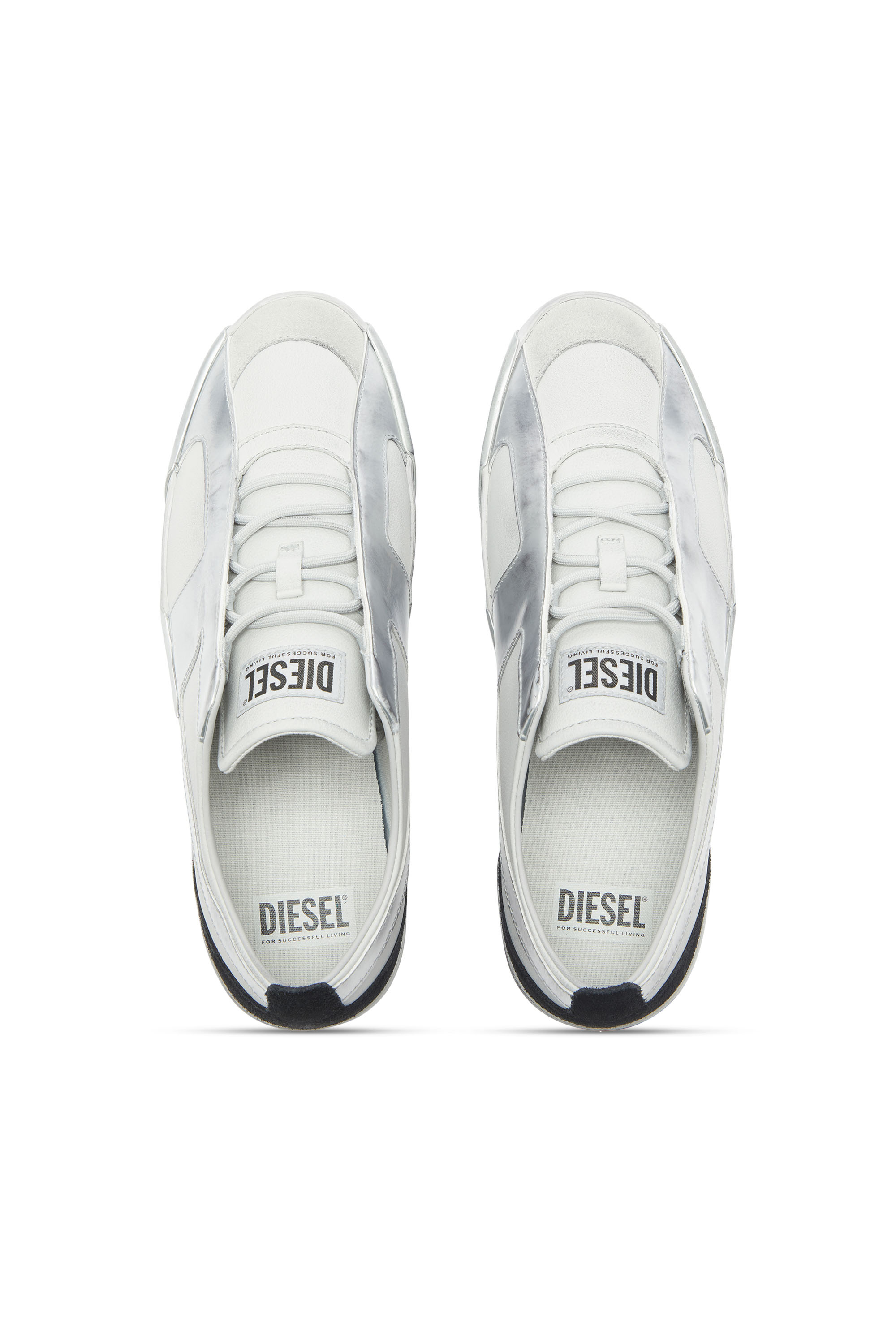 Diesel - S-SLANTE-D LOW, Male's ローカットスニーカー in ホワイト/シルバー - 5