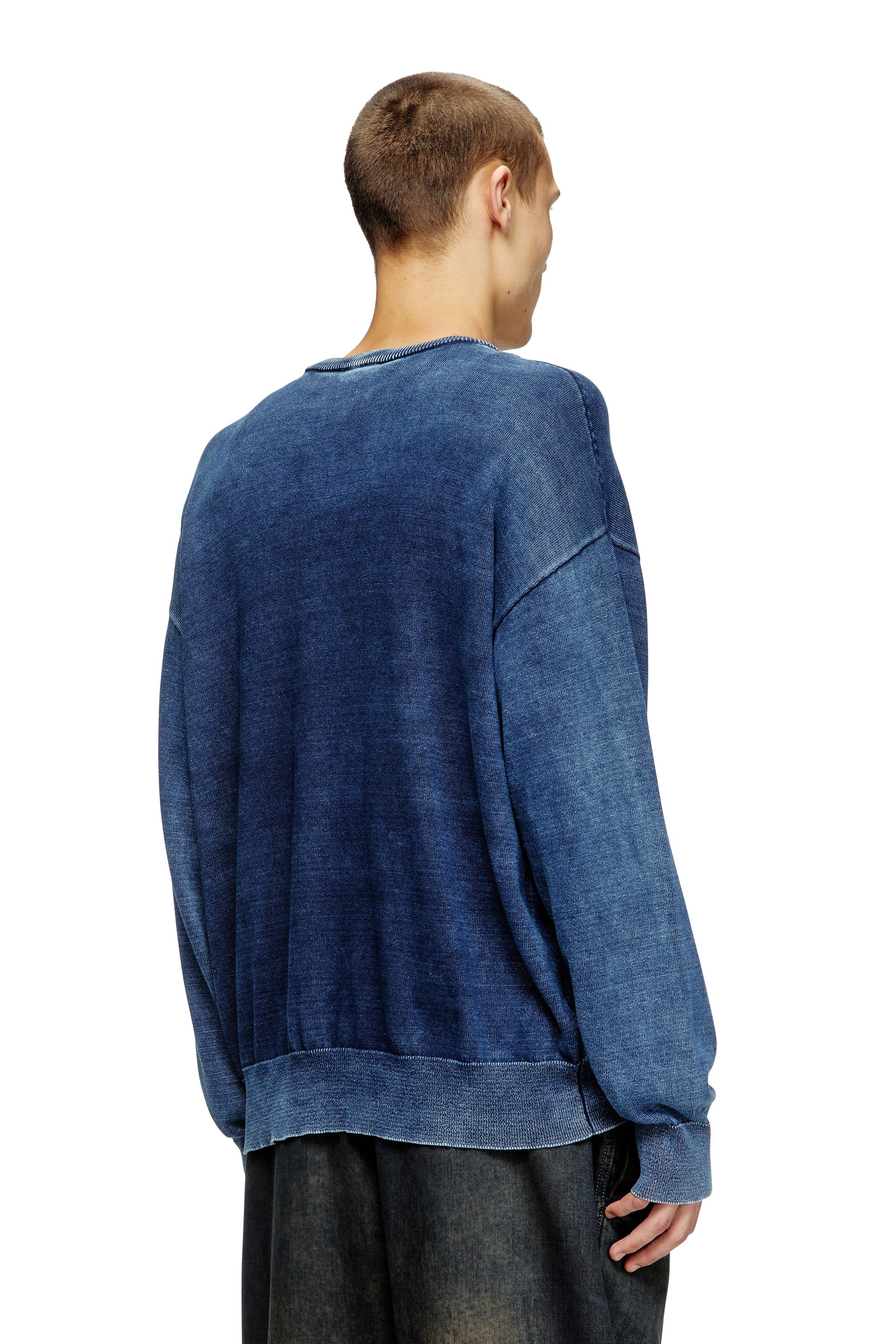 Diesel - K-FENICAR, Male's Indigo cardigan with Phoenix logo in ブルー - 4