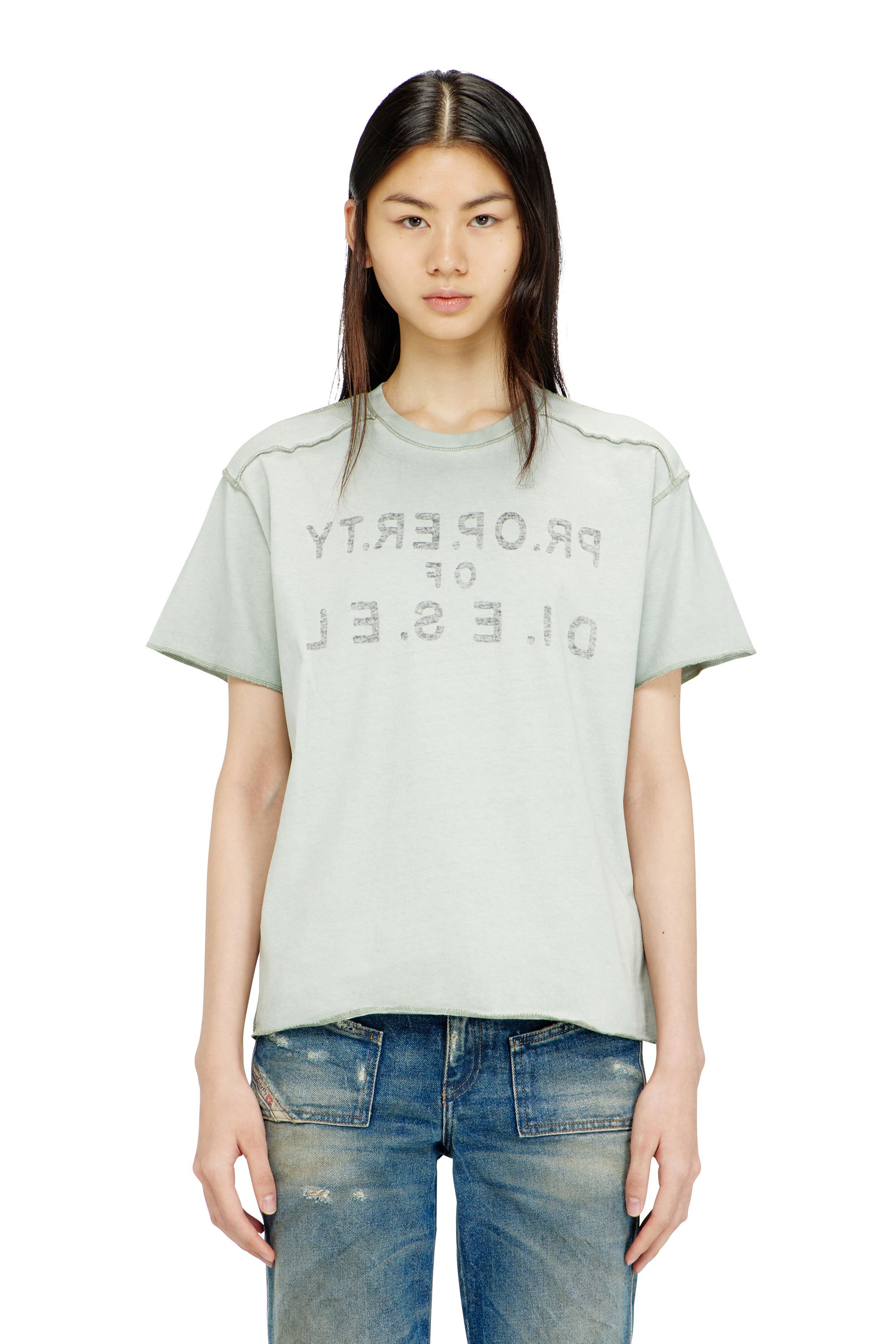 Diesel - T-ILY, Female's Tシャツ in アジュール - 3