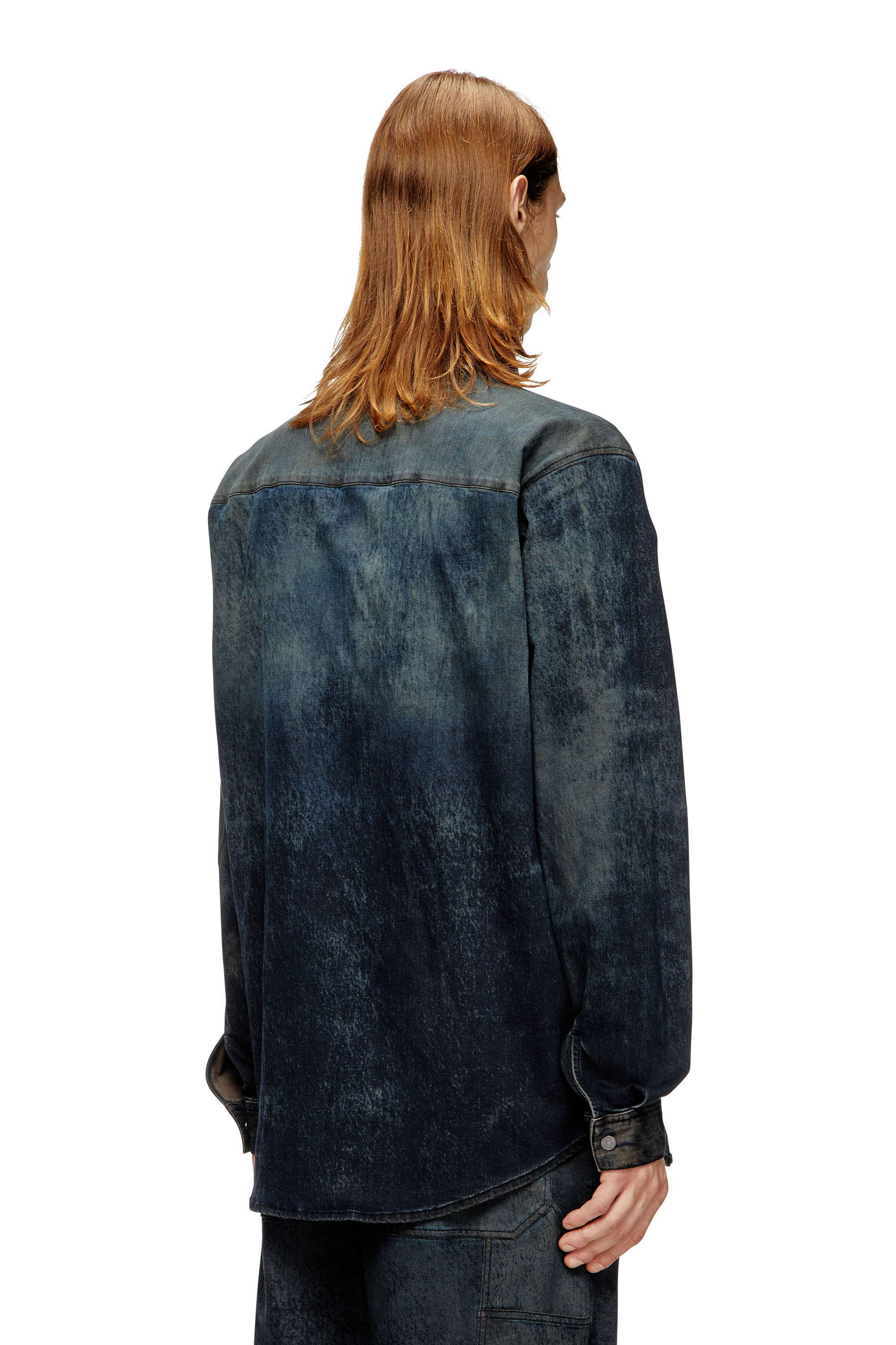 Diesel - S-SIMPLY-EPBS, Male's Cotton-blend shirt with logo in ブラック - 4