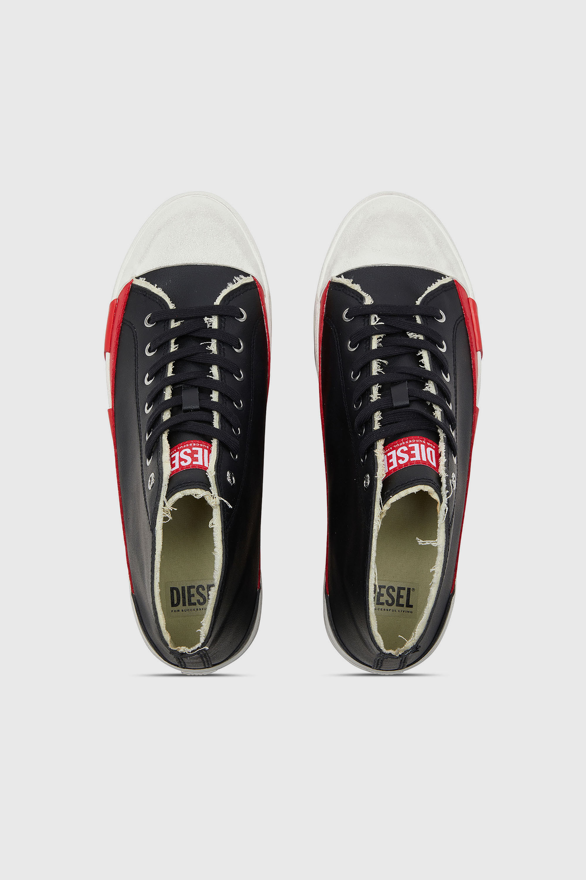 Diesel - S-D-VERSE MID II, Male's ミッドカットスニーカー in ブラック/レッド - 5