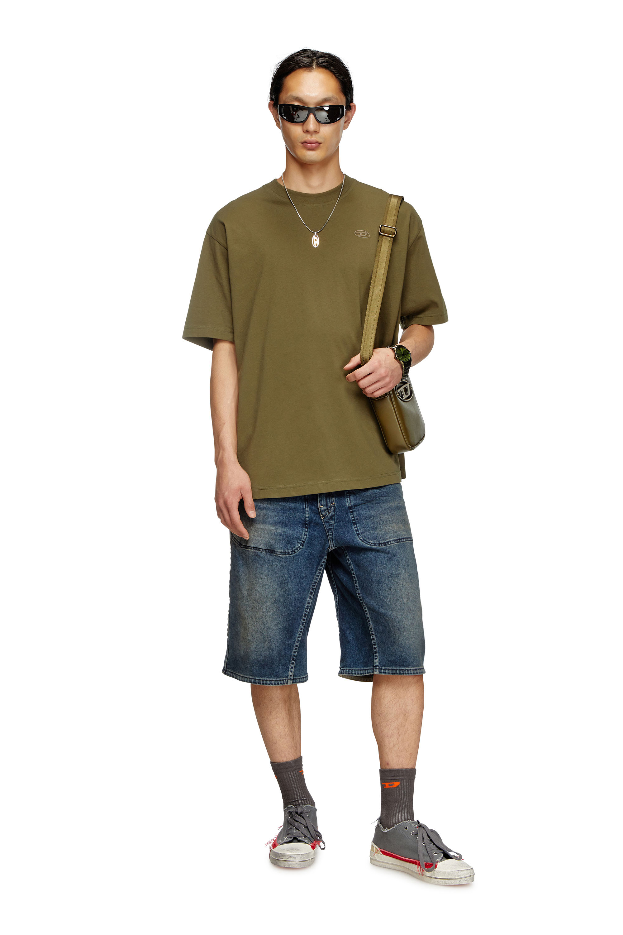 Diesel - HOLI-D CROSSBODY, Male's Holi-D-Crossbody bag in PU and neoprene in ミリタリーグリーン - 6