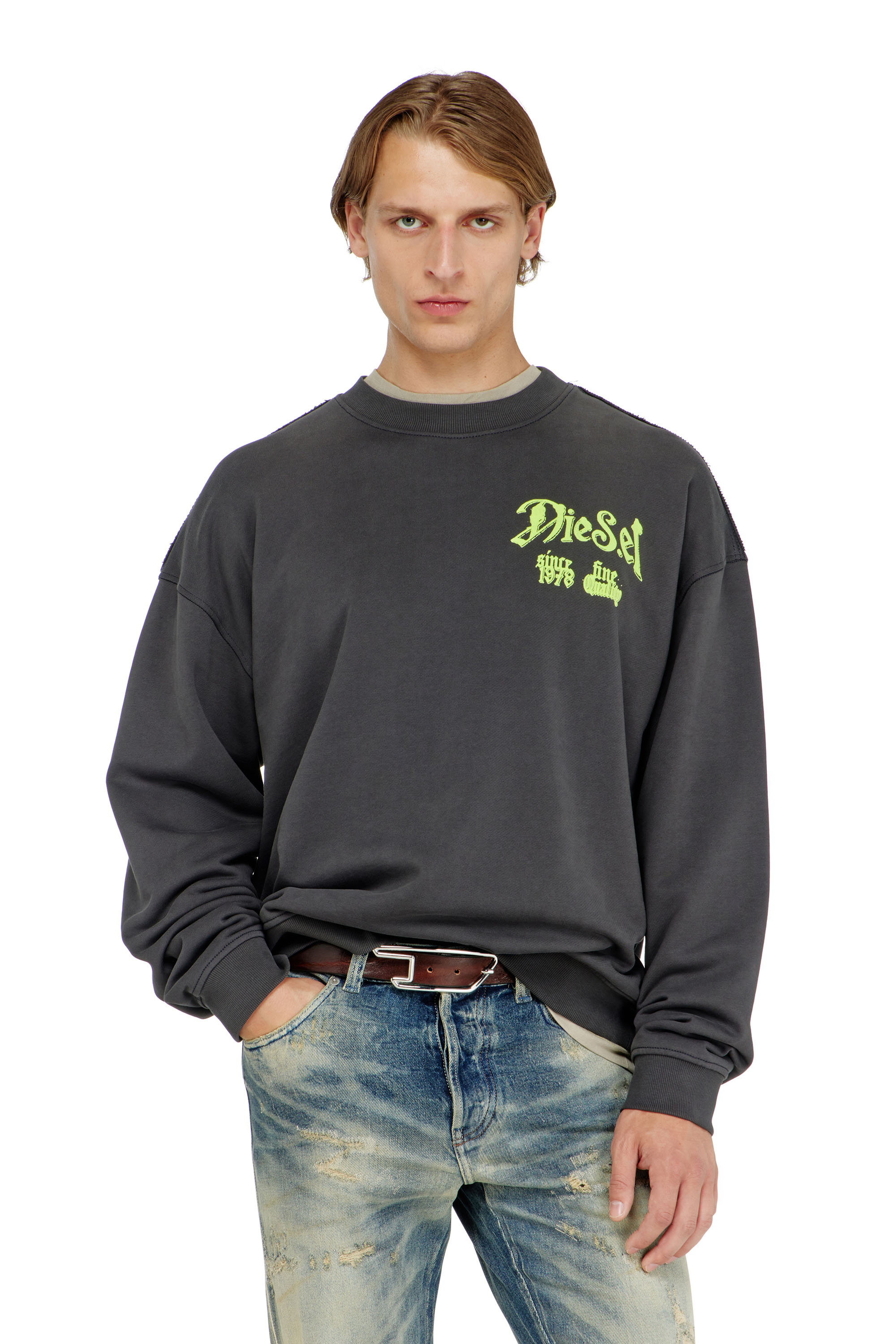 Diesel - S-BOXT-AA2, Male's プルオーバースウェット in ダークグレー - 3