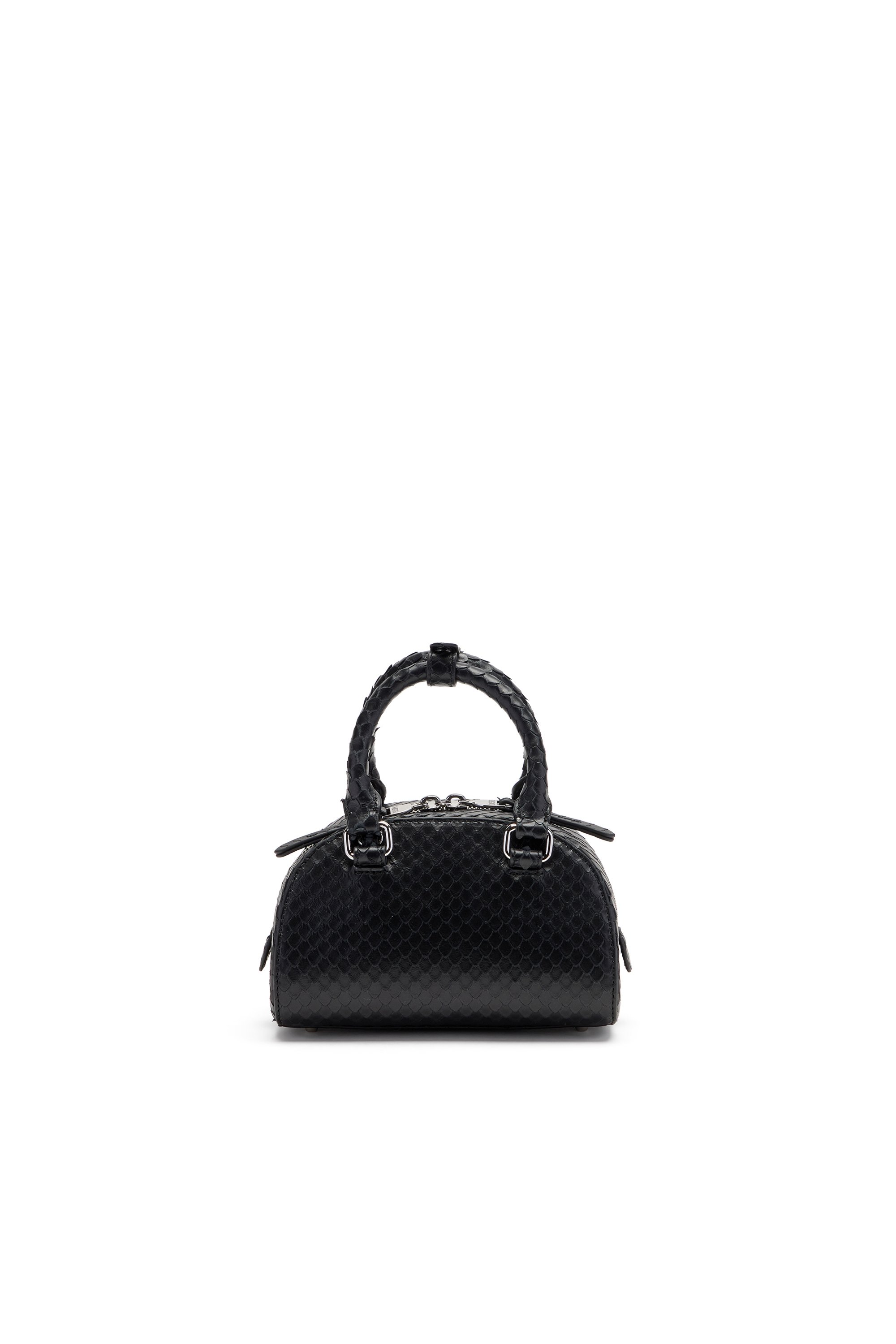 Diesel - 1DR DOME CROSSBODY, Female's 1DR Dome-Mini bowling bag in snake-effect leather in ブラック - 3