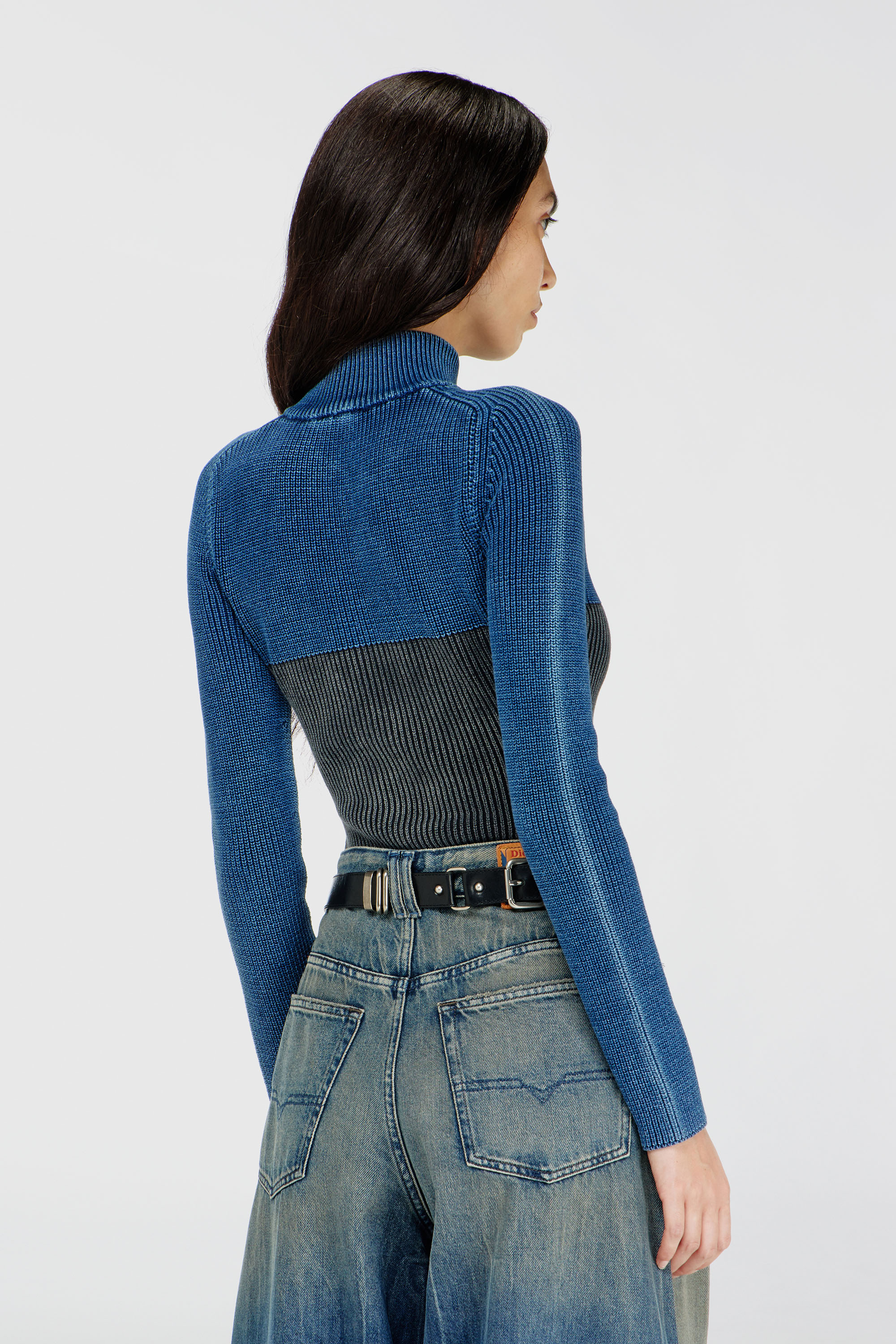 Diesel - M-HERMOSITA, Female's ジップアップカーディガン in ブラック/ブルー - 4