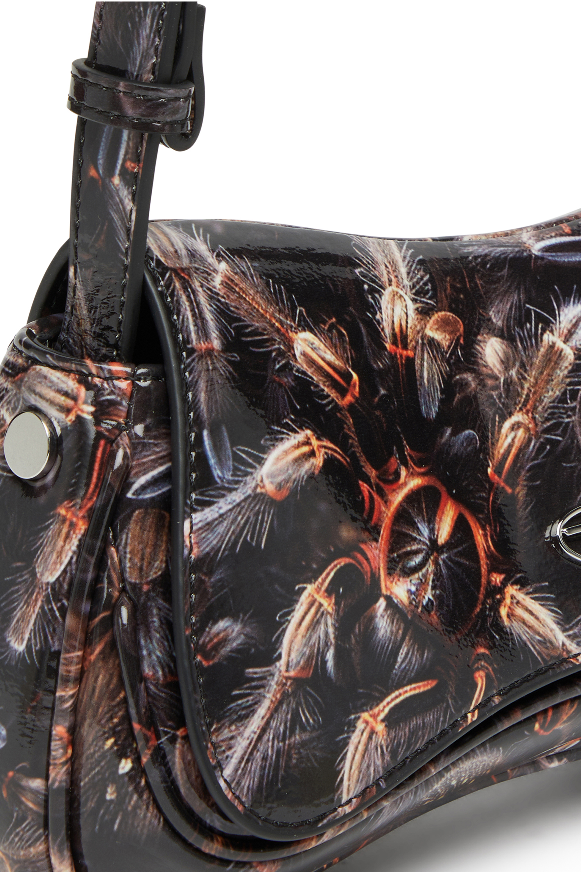 Diesel - PLAY CLUTCH, Female's Play-Glossy clutch with print in ブラック/ブラウン - 5