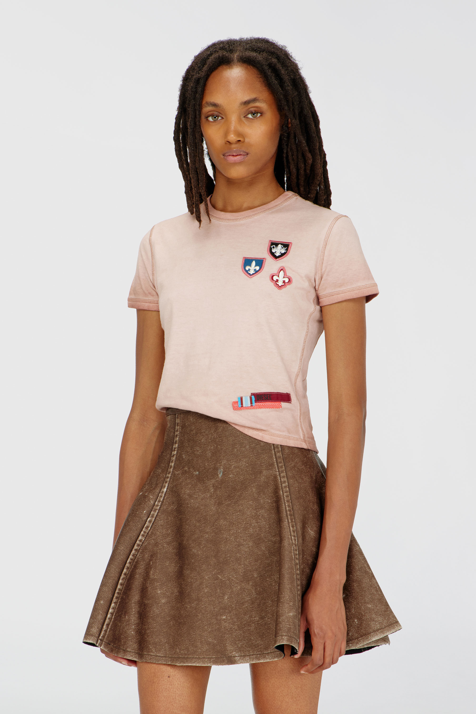 Diesel - T-UNCUTY-WAF, Female's Tシャツ in フェースパウダー - 3