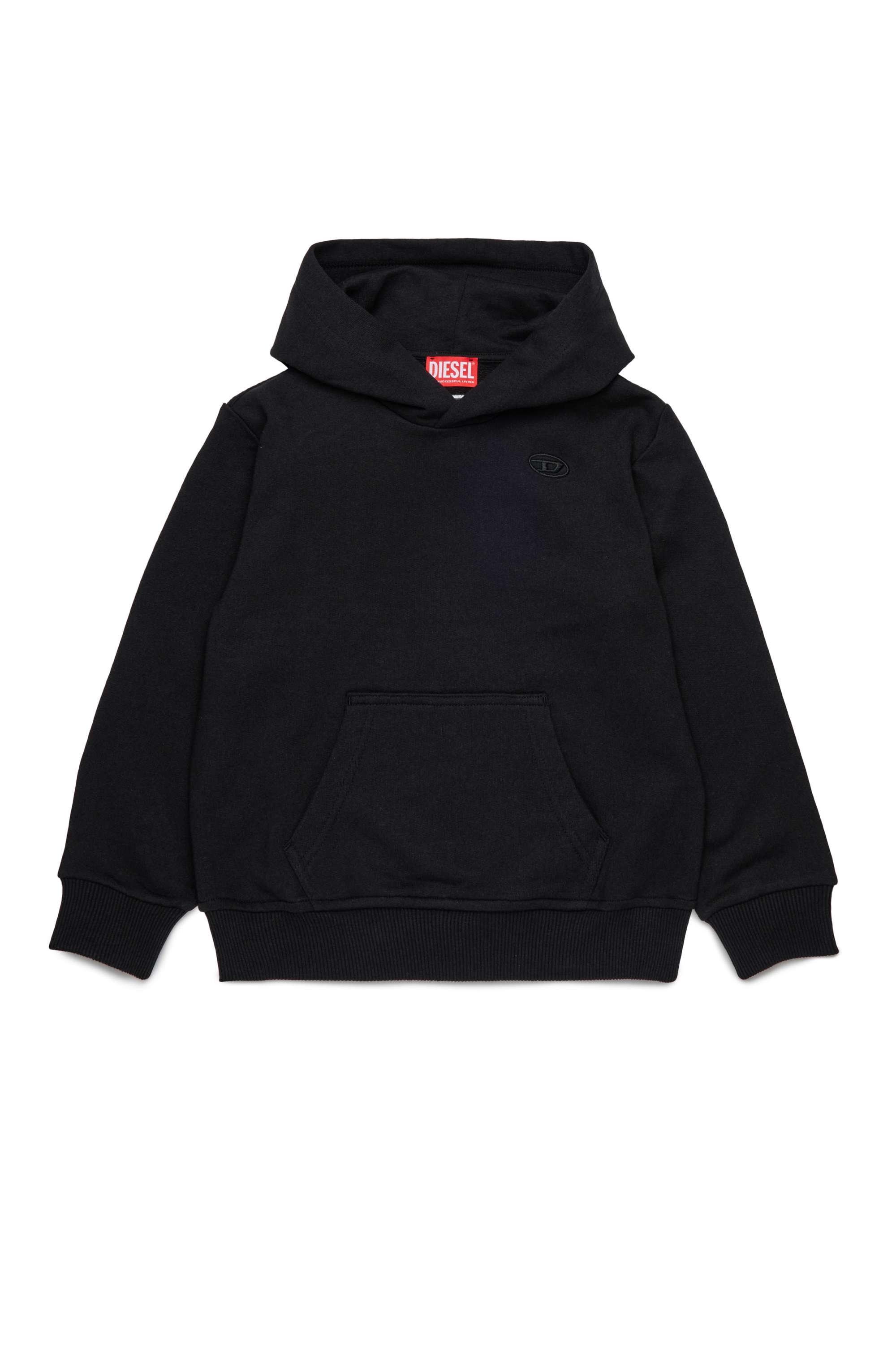 Diesel - SMACSHOODMEGOVALD OVER, Male's Hoodie with mega Oval D embroidery in ブラック - 1