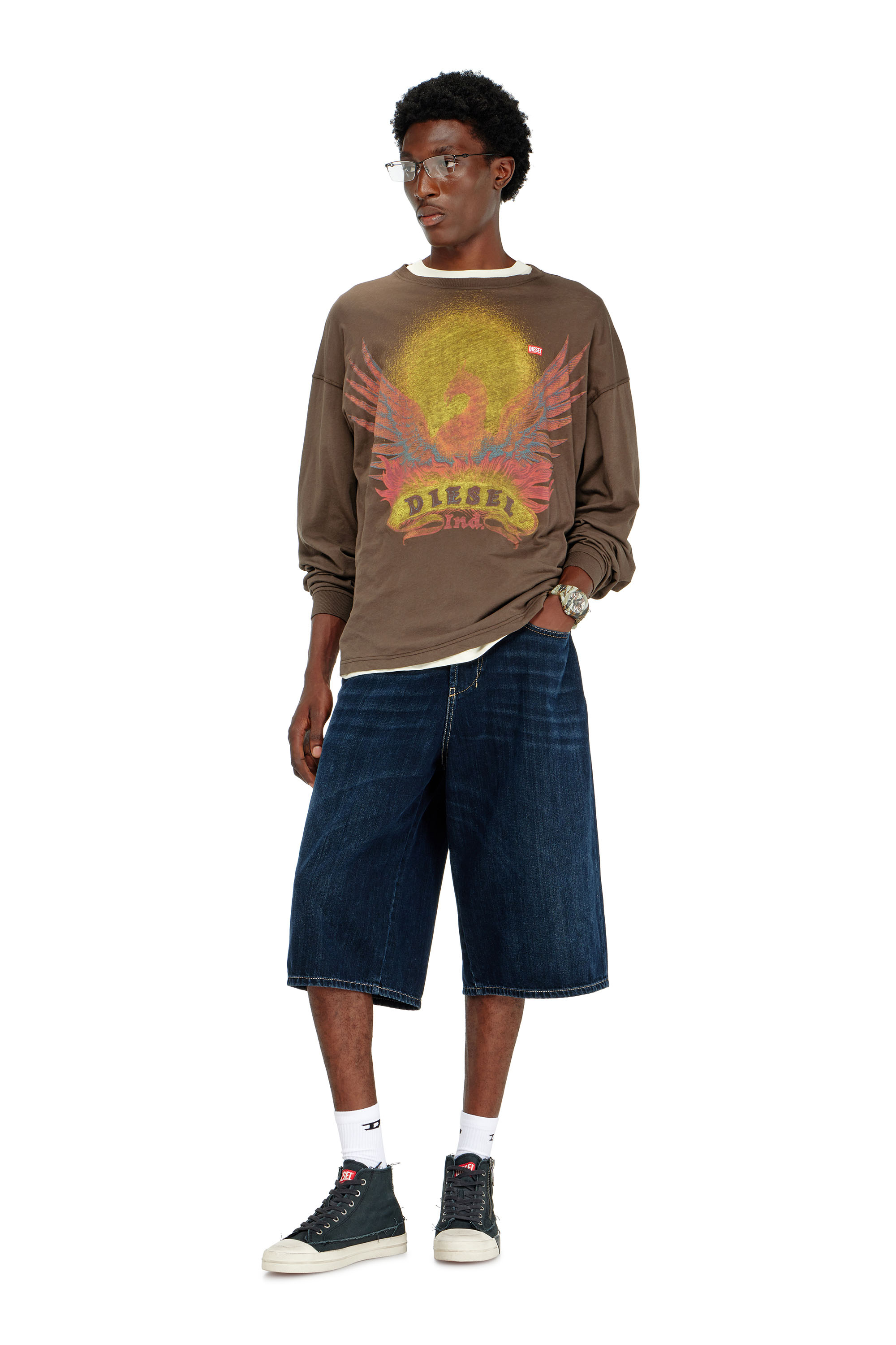 Diesel - T-BOXT-LS-AA1, Male's 長袖Tシャツ in ブラウン - 2