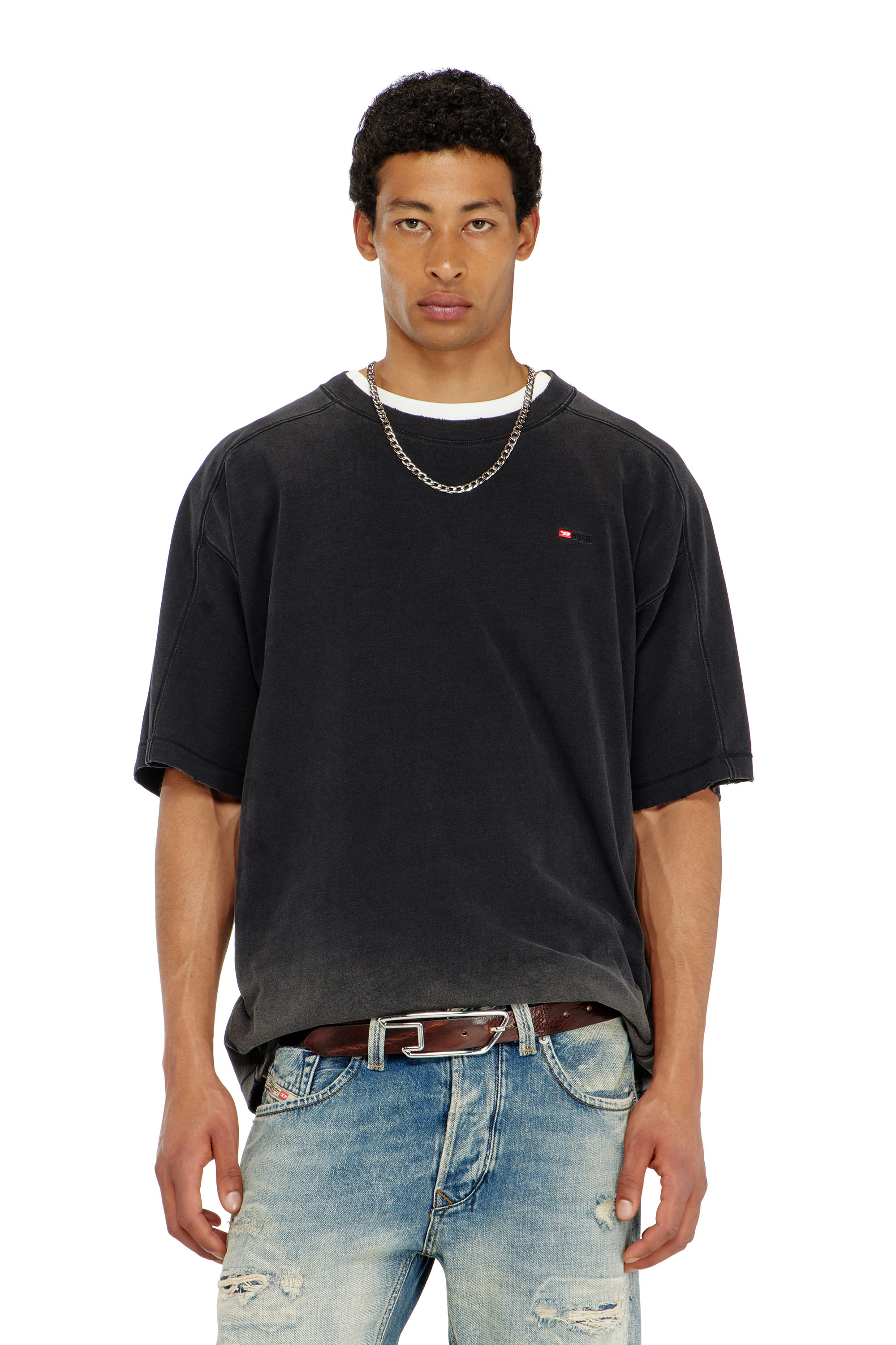 Diesel - T-CROX, Male's Tシャツ in ブラック - 3