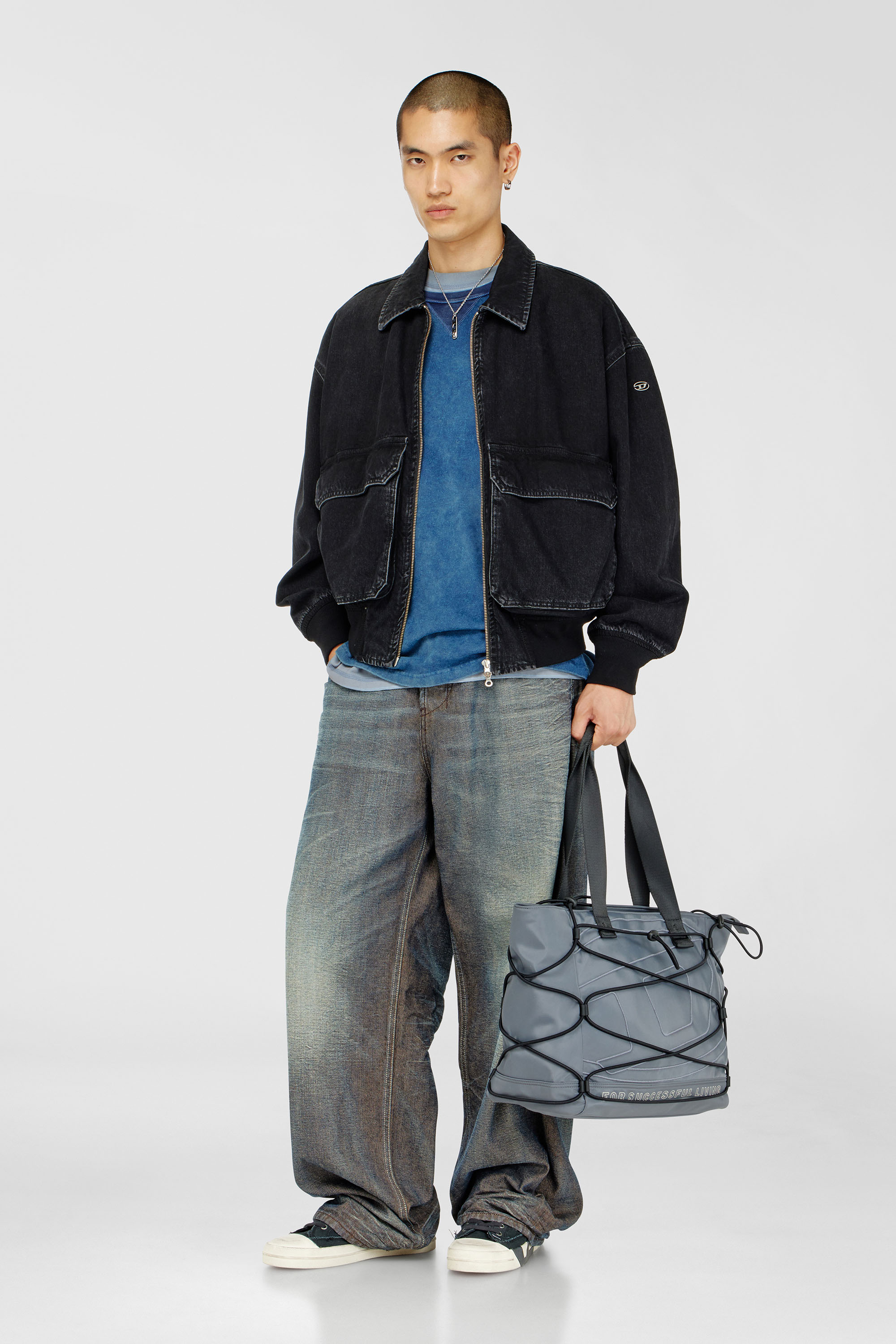 Diesel - D-KURZ, Unisex's デニムジャケット in ブラック - 2