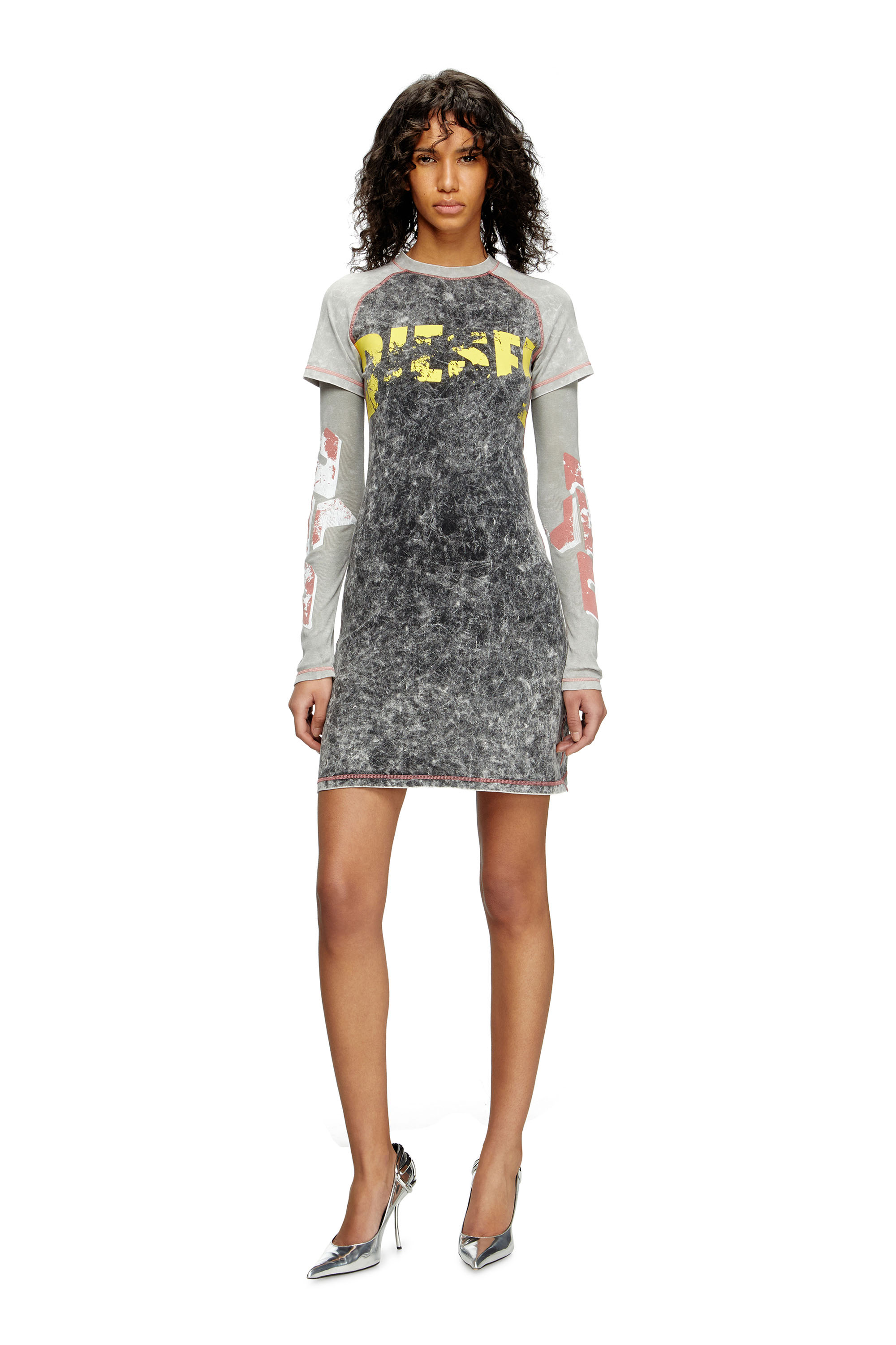 Diesel - D-BUXT-Q1, Female's Layered mini dress in ブラック - 2