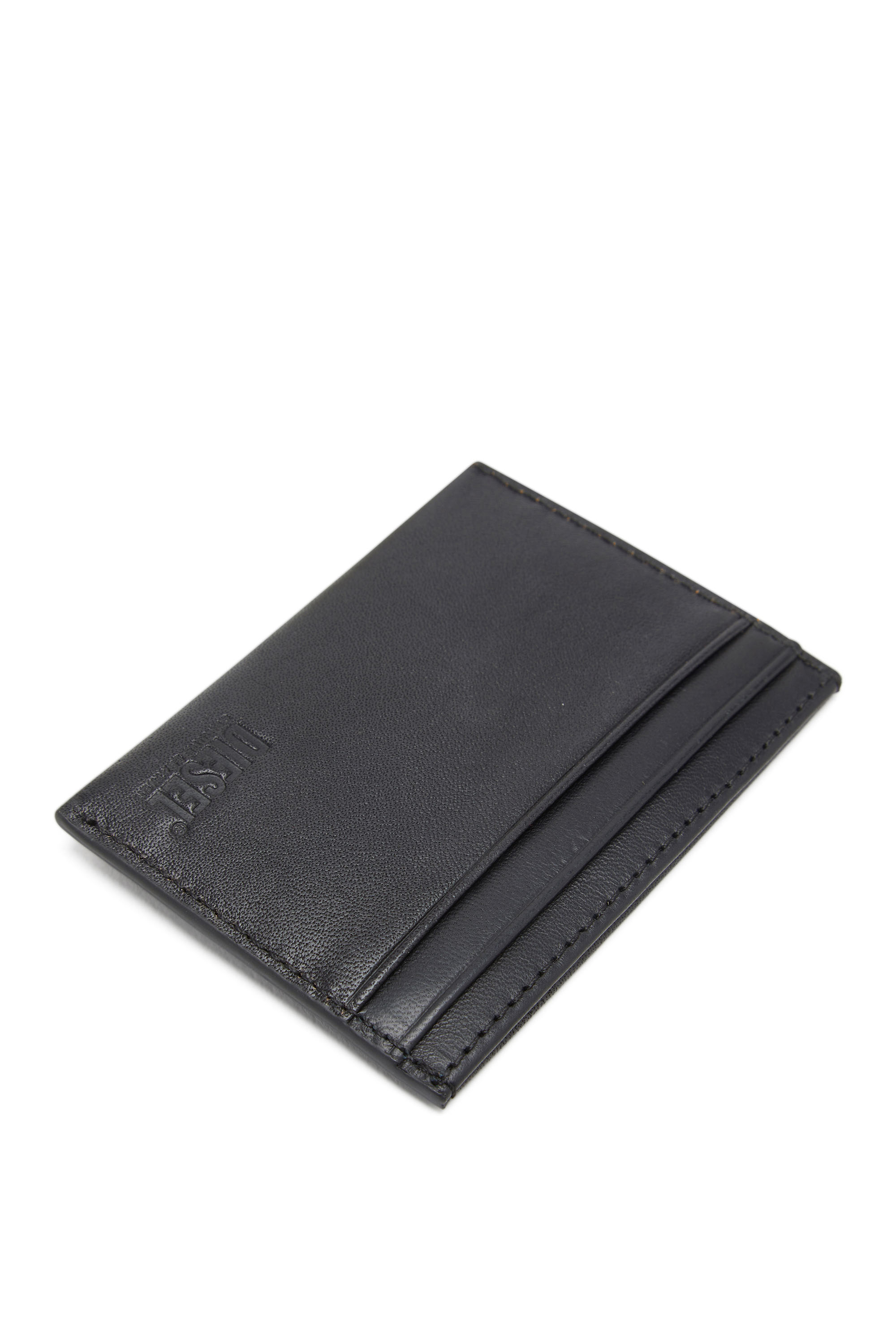 Diesel - DSL 3D EASY CARD HOLDER, Male's Leather card holder with embossed logo in ブラック - 3