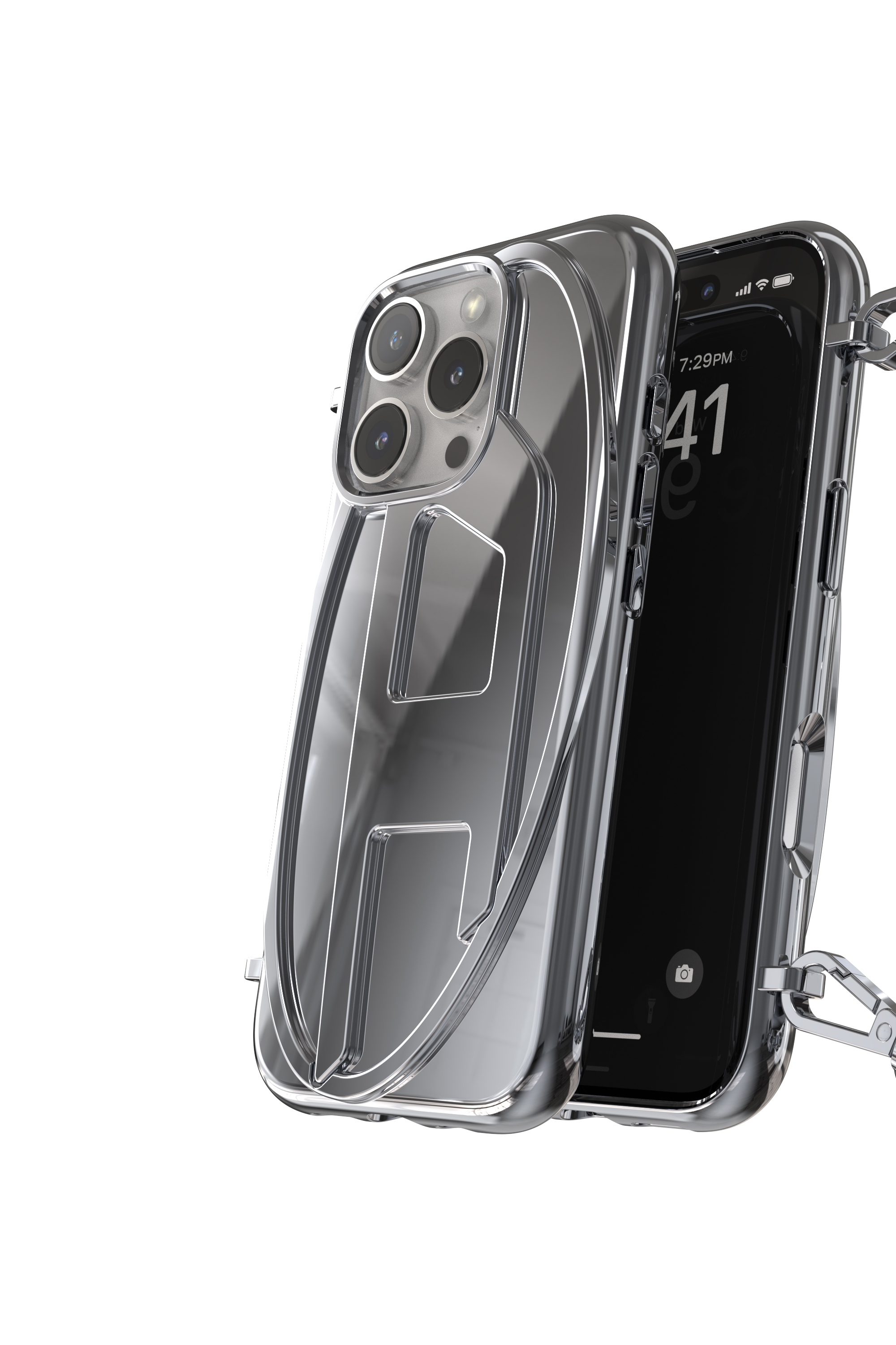 Diesel - 60259 MOULDED CASE, Unisex's Oval D Chain Case iPhone 16 Pro in ブラック - 3