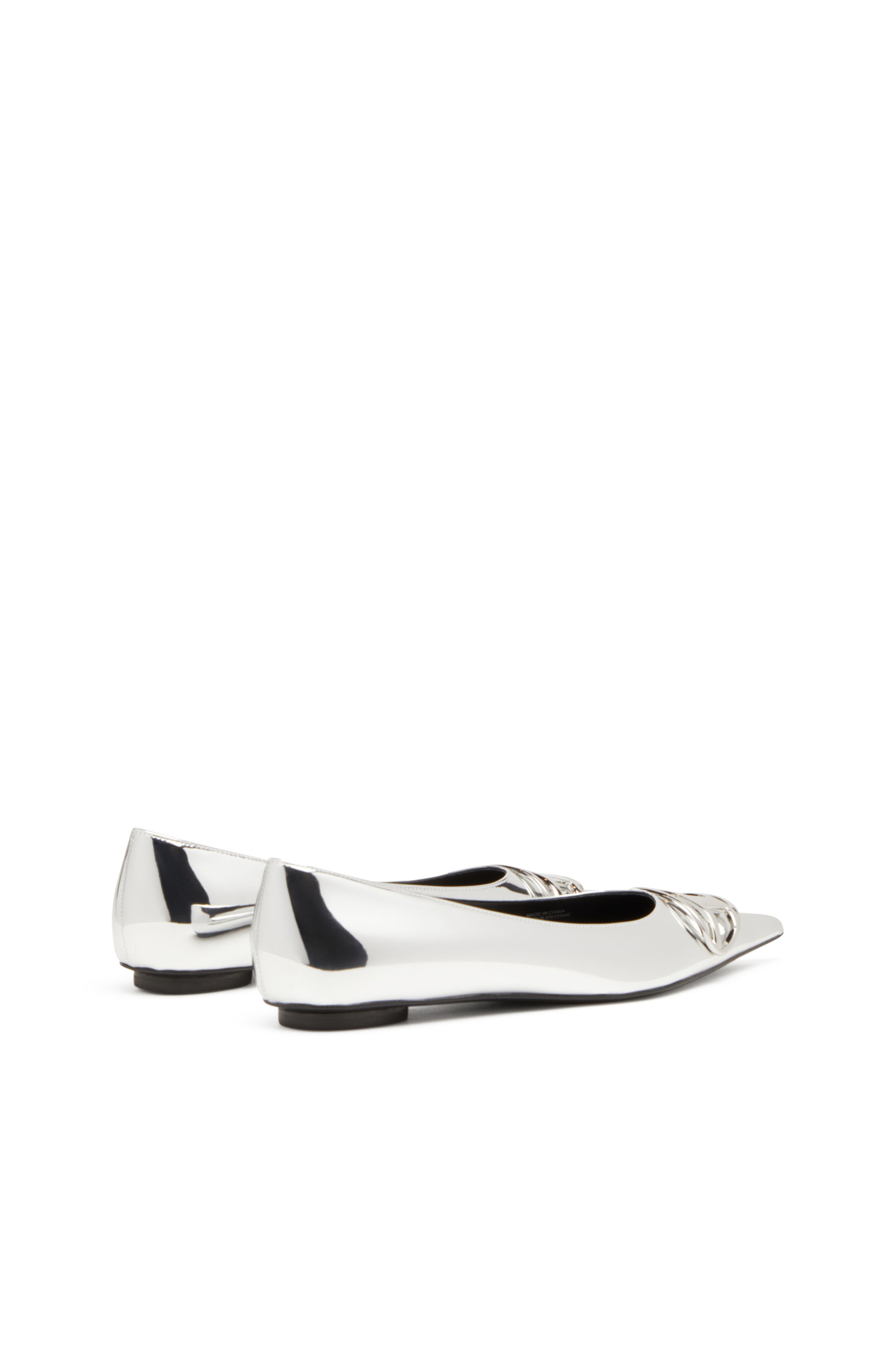 Diesel - D-VENUS BAL, Female's D-Venus-Ballerina flats with mirror finish in シルバー - 3