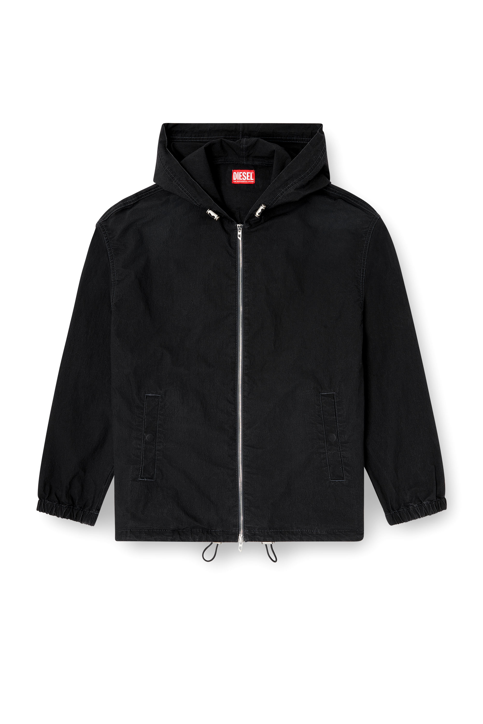 Diesel - D-WYNNY JOGG, Male's Hooded technical JoggJeans jacket in ブラック/ダークグレー - 3