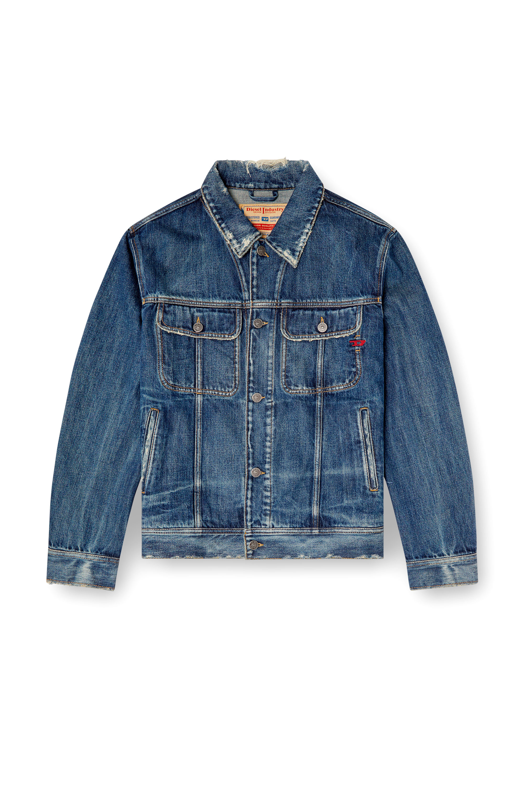 Diesel - D-BARCY, Male's Regular-fit trucker jacket in ダークブルー - 2
