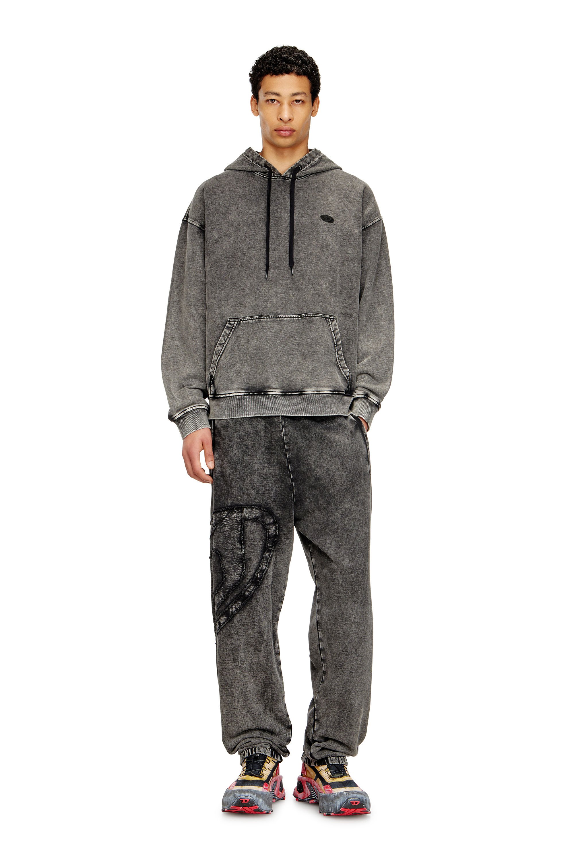 Diesel - S-BOXT-HOOD-DEN, Male's プルオーバーパーカー in ダークグレー - 2