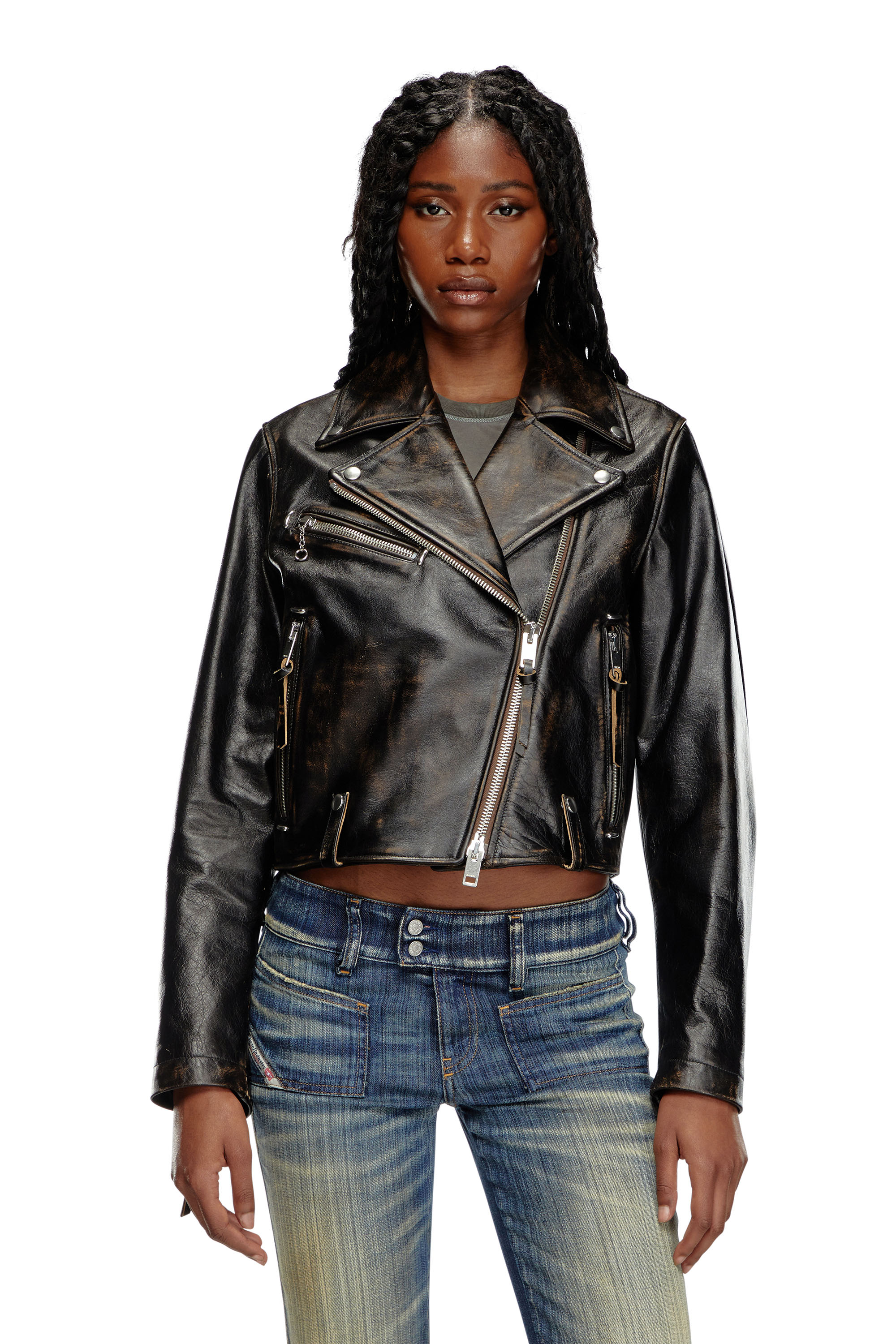 d*i様 96年製　フォーミュラスティール　ジャケット　グリーエッジ　XL Diesel ウィメンズ ジャケット L-EDMEA-CL トリーテッド レザー
