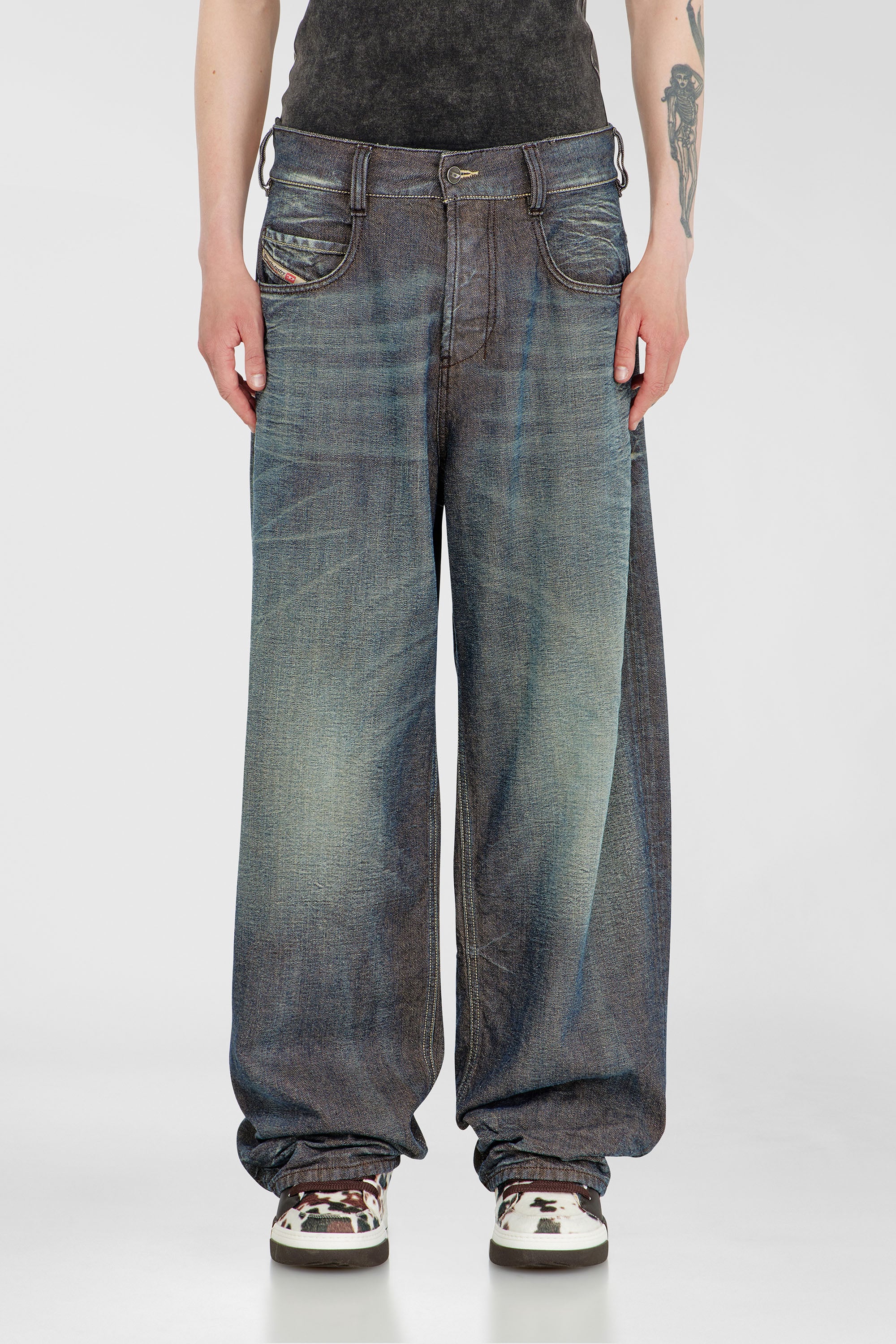 Diesel - Unisex's Relaxed Jeans 1997 D-Enim-M 007EM, ダークブルー - 1