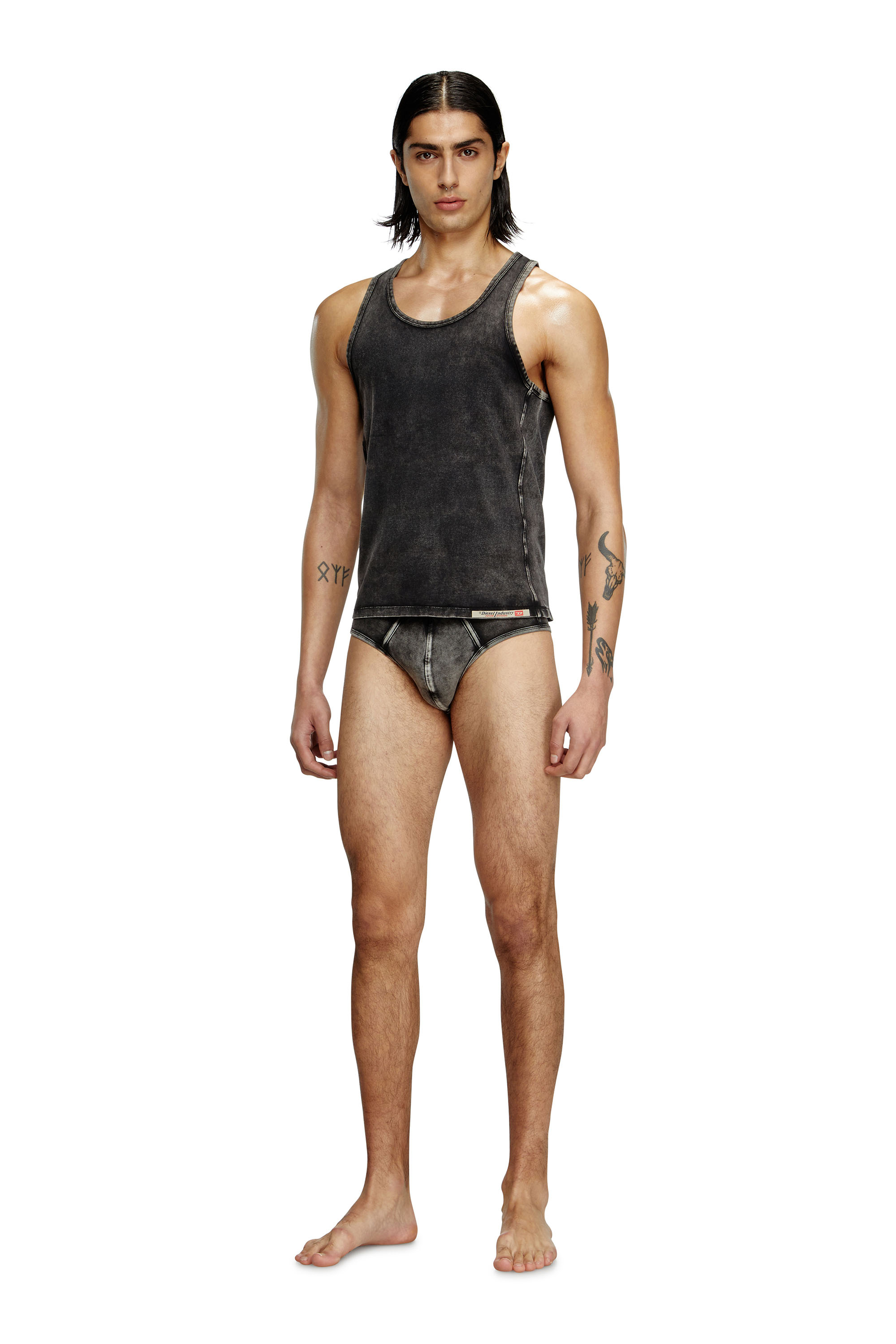 Diesel - WALTY-DNM, Male's Denim-effect tank top in ブラック - 2