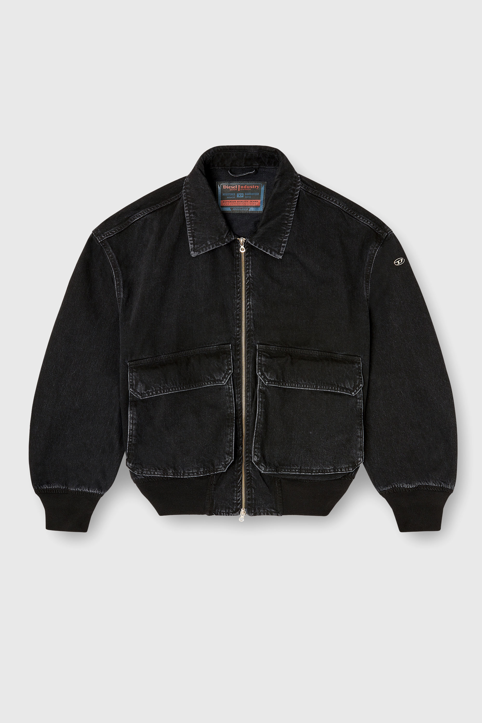 Diesel - D-KURZ, Unisex's デニムジャケット in ブラック - 2