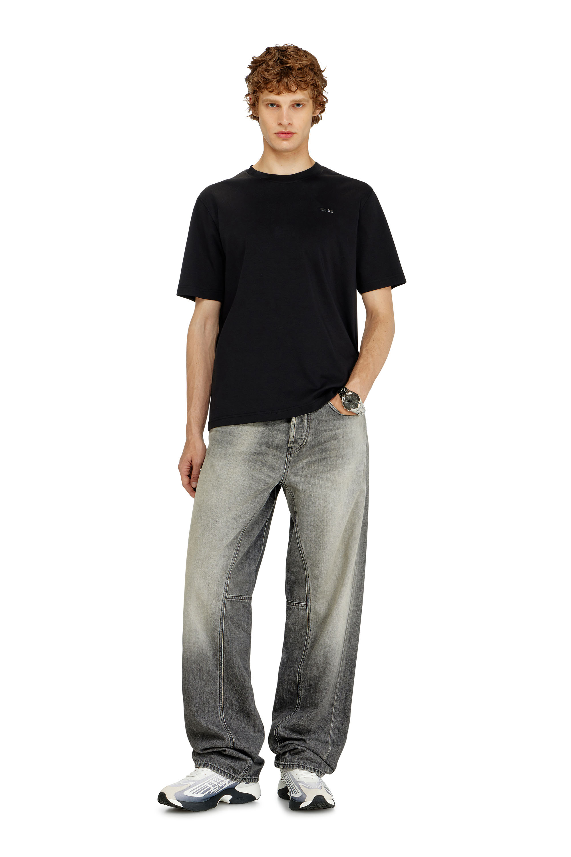 Diesel - T-ADJUST-MET, Male's Tシャツ in ブラック - 1