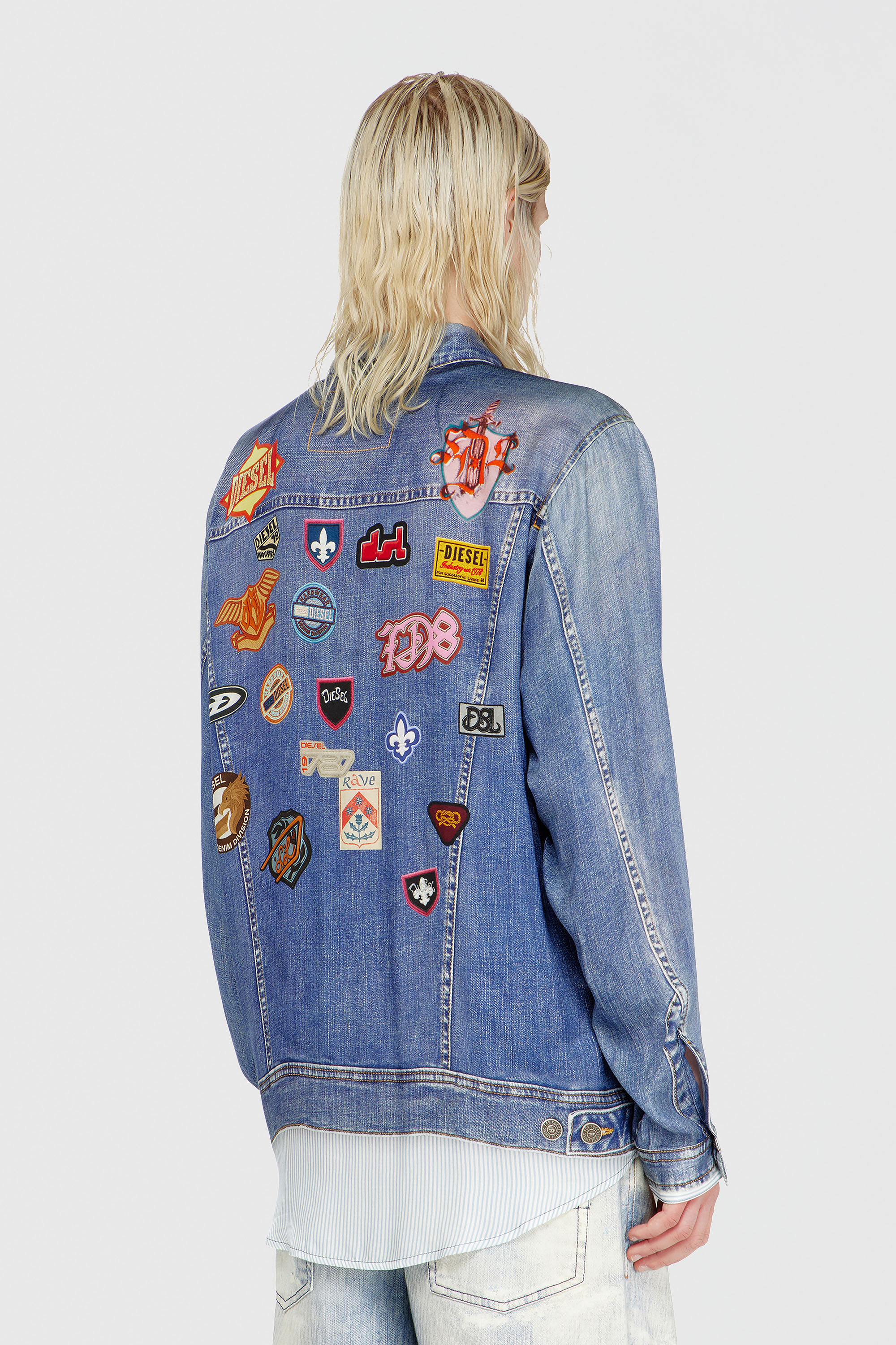 Diesel - S-SIMPLY-PATCH, Male's シャツ in ミディアムブルー - 4