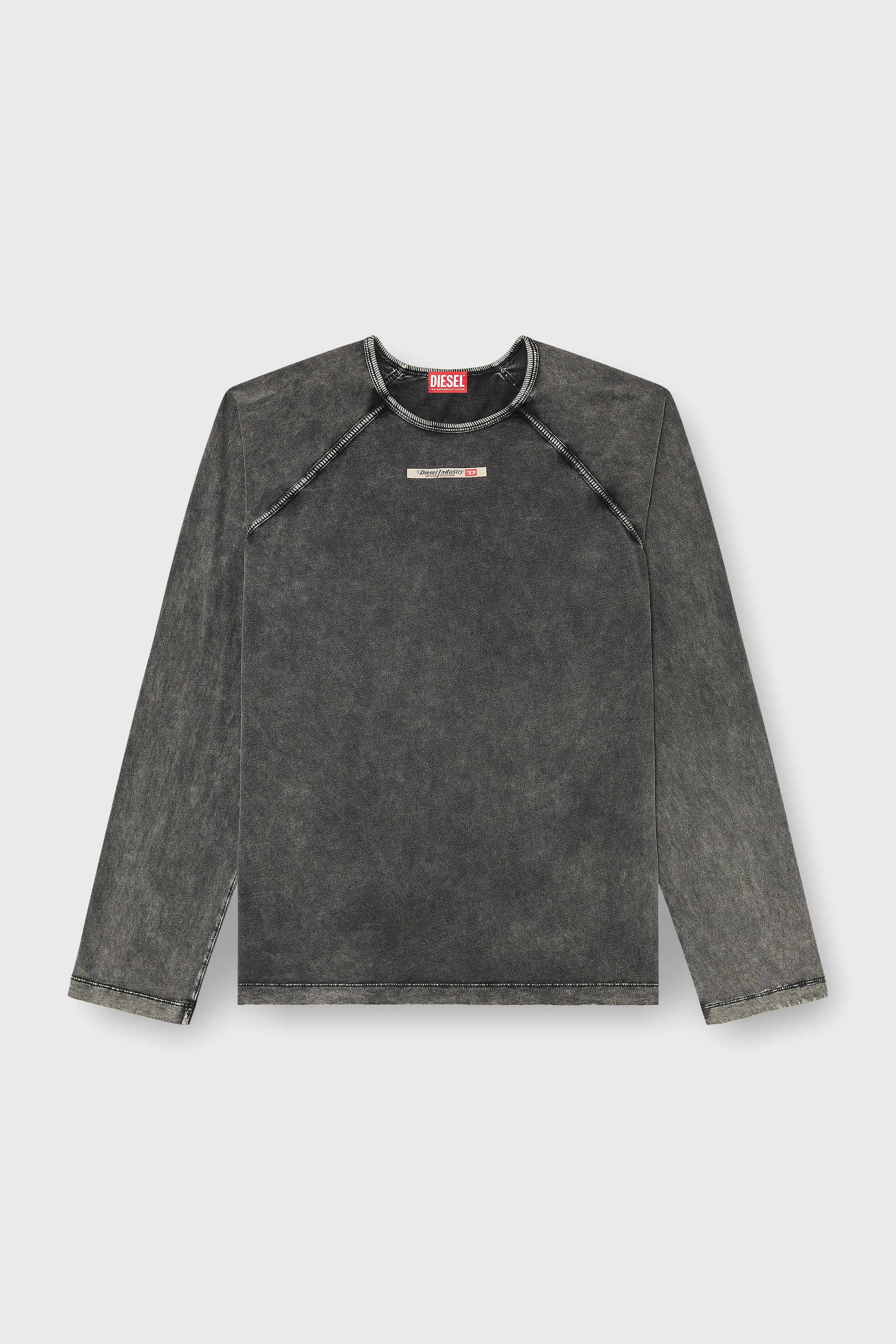 Diesel - BRYAN-DNM, Male's 長袖Tシャツ in ダークグレー - 2
