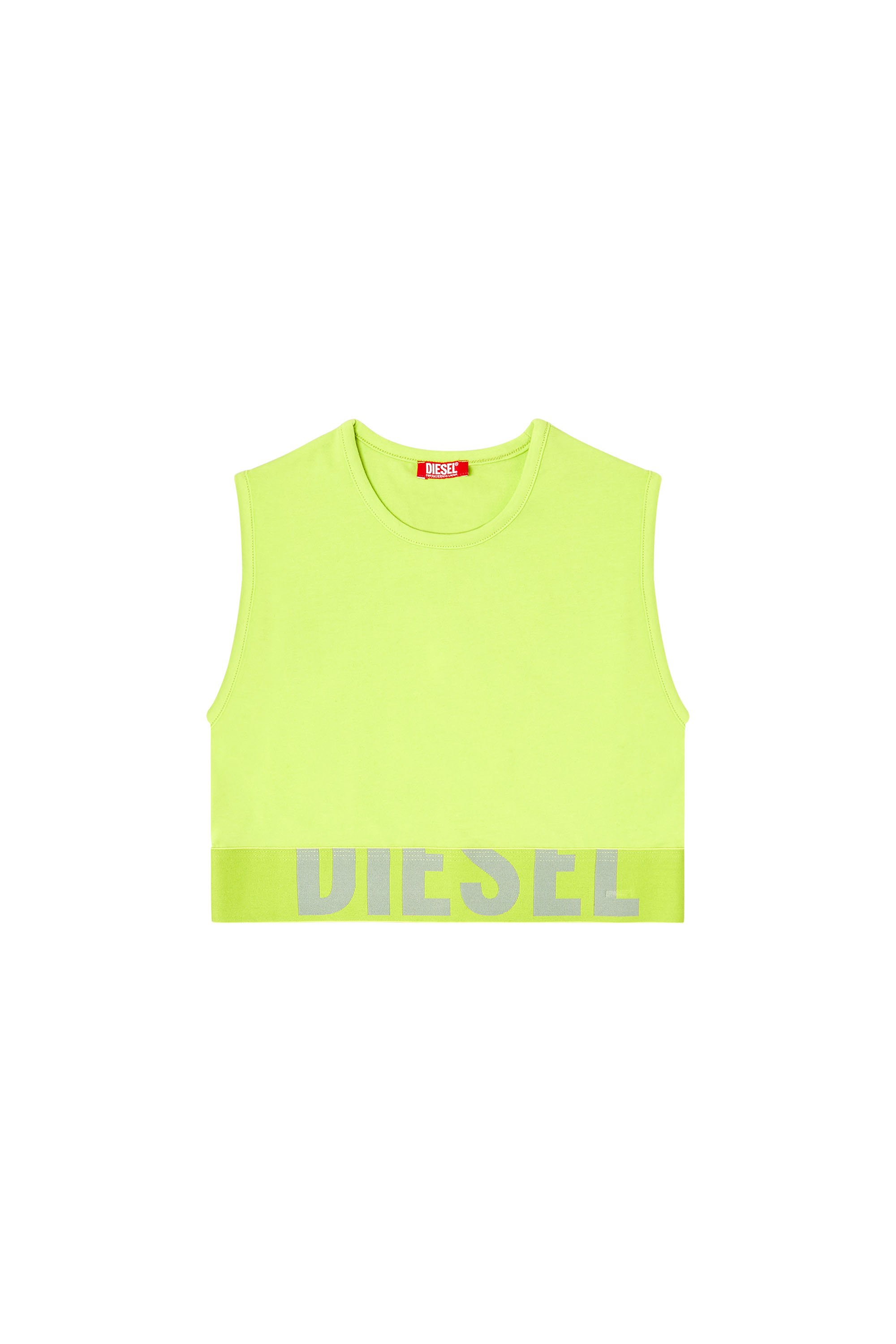 Diesel - ADA-D-POP, Female's Cropped tank top with cut-off logo in 蛍光グリーン - 3