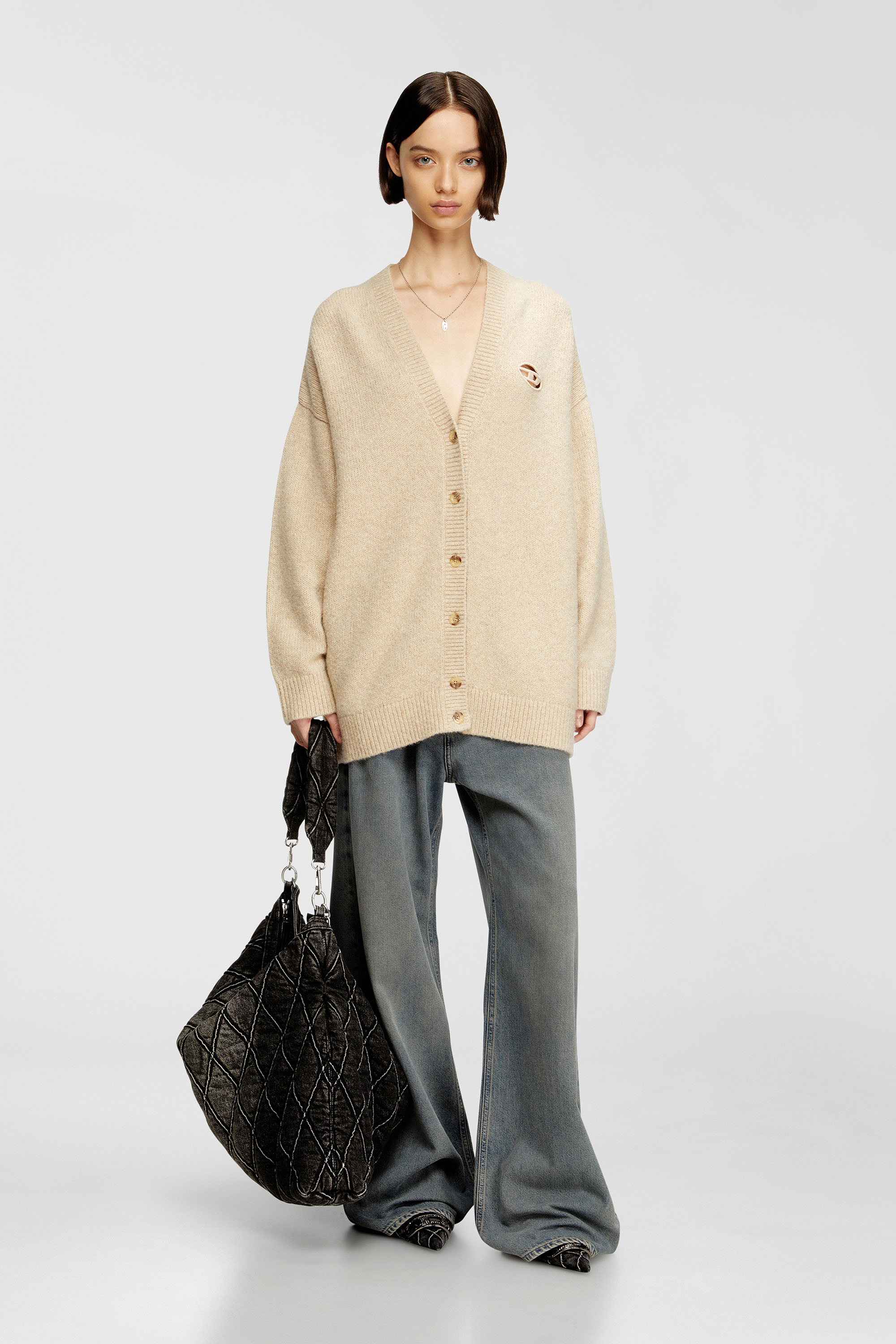 Diesel - M-AREELA, Female's カーディガン in ベージュ - 1