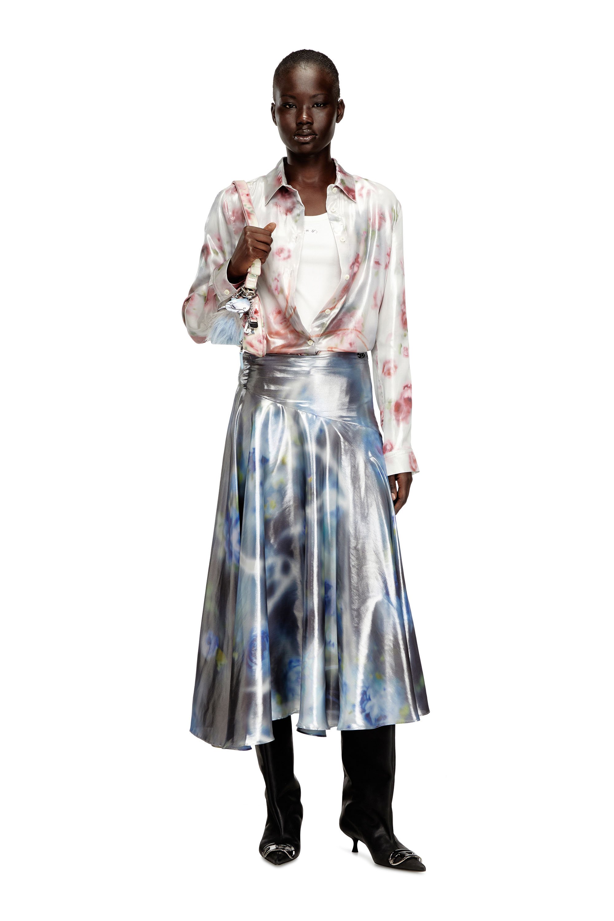 Diesel - C-RONOR-S2, Female's シャツ in ピンク/ホワイト - 2