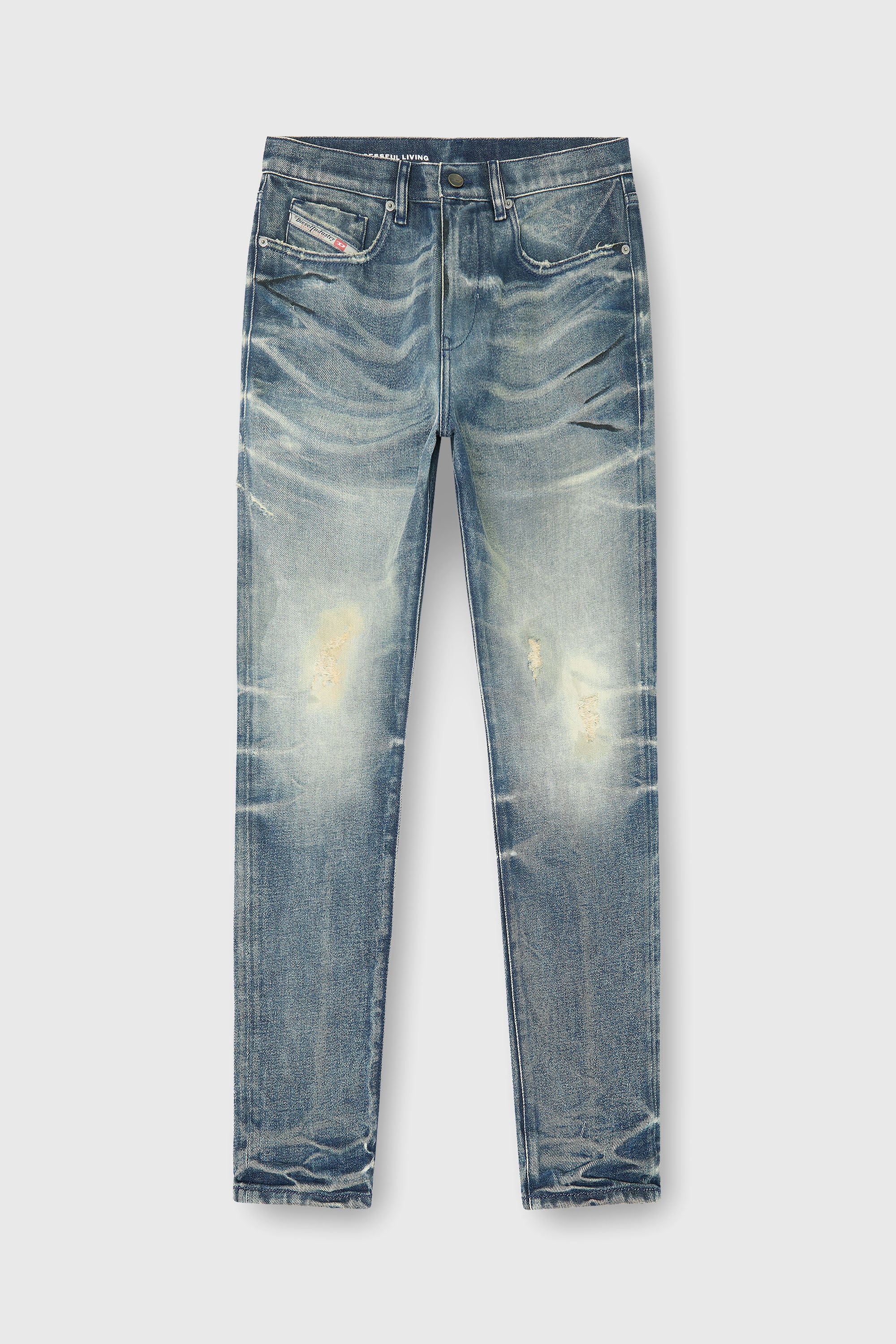 Diesel - Male's Slim Jeans 2019 D-Strukt 09P36, ミディアムブルー - 2