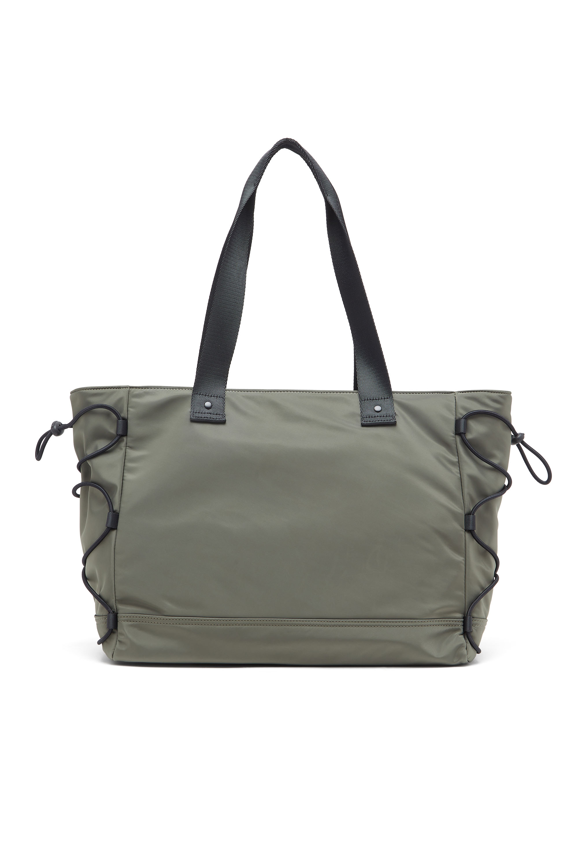 Diesel - TECH-D TOTE M X, Unisex's Tech-D-Nylon tote bag with reflective Oval D in オリーブグリーン - 3