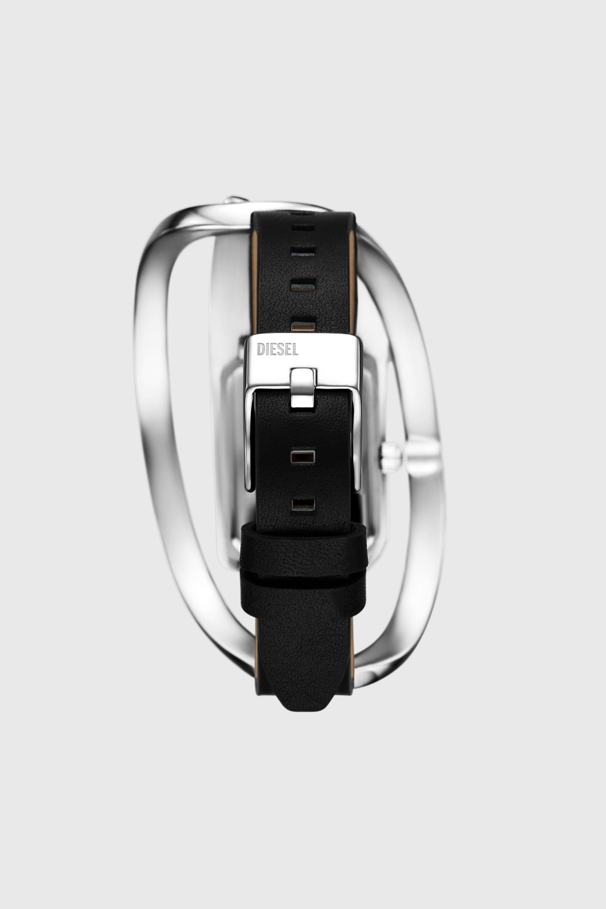 Diesel - DZ5627 WATCH, Female's Wrap-D black leather watch in シルバー/ブラック - 2