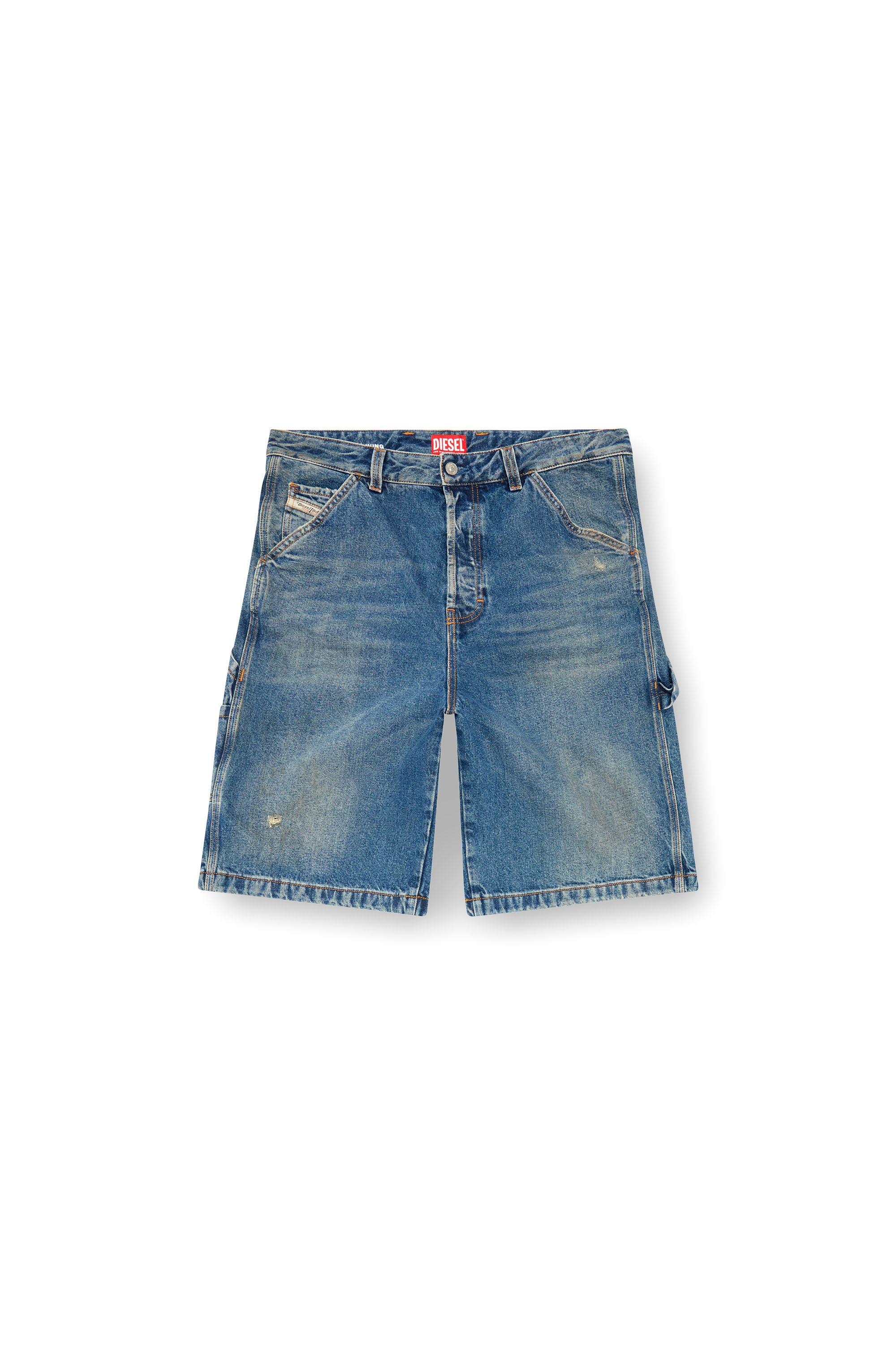 Diesel - D-LIVERY-SHORT, Male's Denim utility shorts with dusty wash in ミディアムブルー - 2